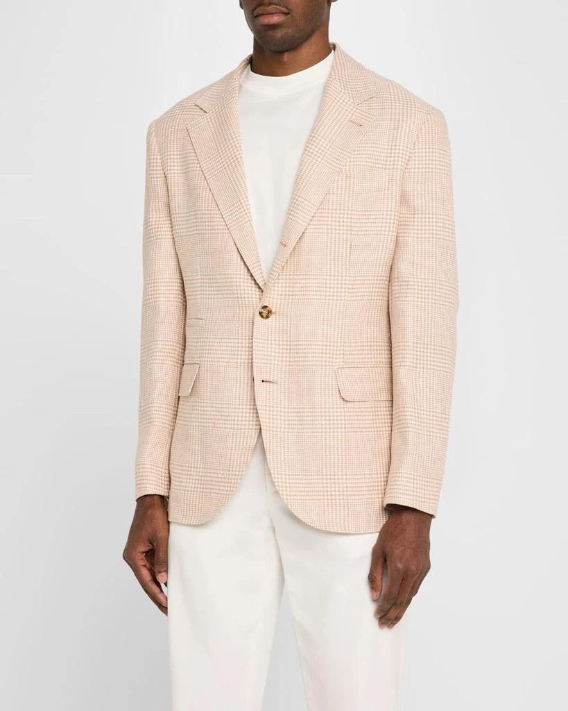 Brunello Cucinelli o1y0526 Single-breasted Pinstriped Blazer in Blush Beige Size US L / EU 52-54 / 3 - 3 Thumbnail