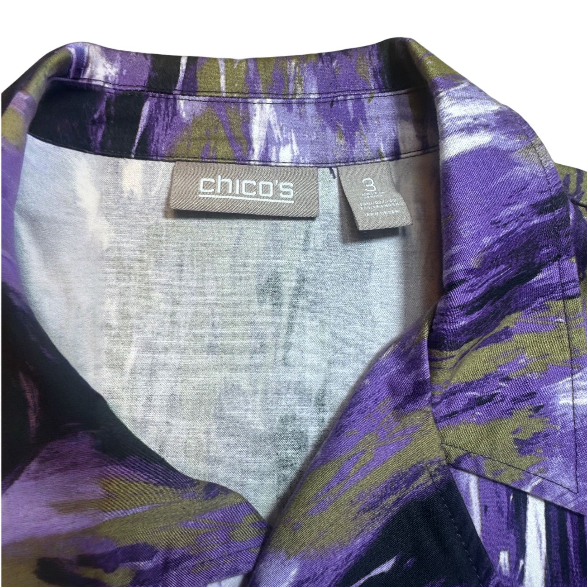 Chicos Chico’s Abstract Open Jacket Purple Size 3 Large NWOT Size XXL / US 16-18 / IT 52-54 - 5 Thumbnail