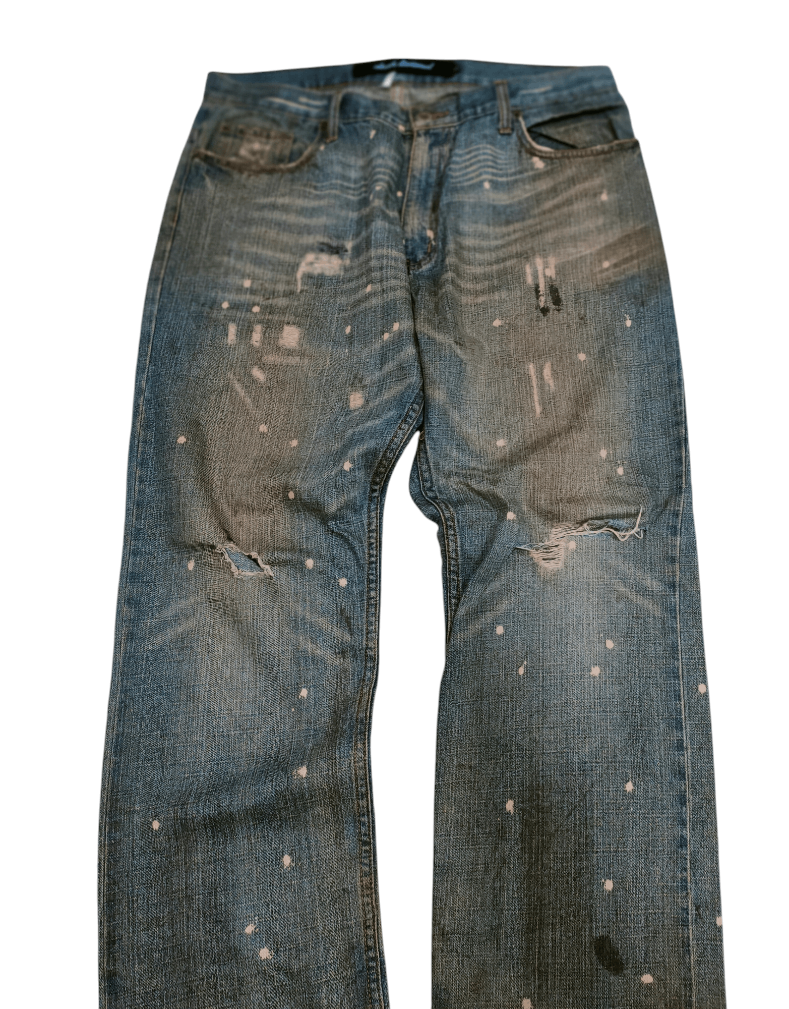 Japanese Brand 💥Flared Buckle Back Stick Around Loose Denim 💥 Size US 36 / EU 52 - 7 Thumbnail