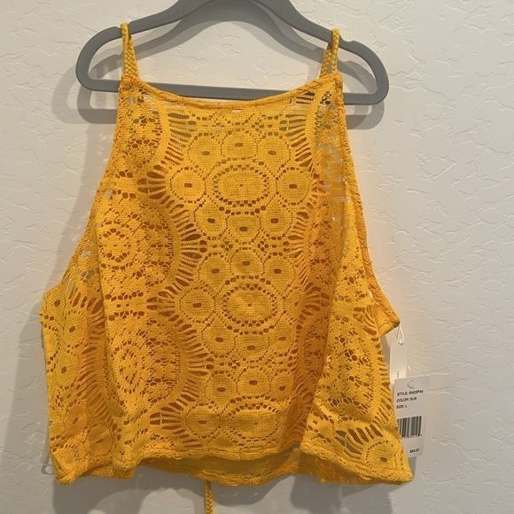 Designer Sunshine 79 crochet swim coverup top Size L / US 10 / IT 46 - 3 Thumbnail