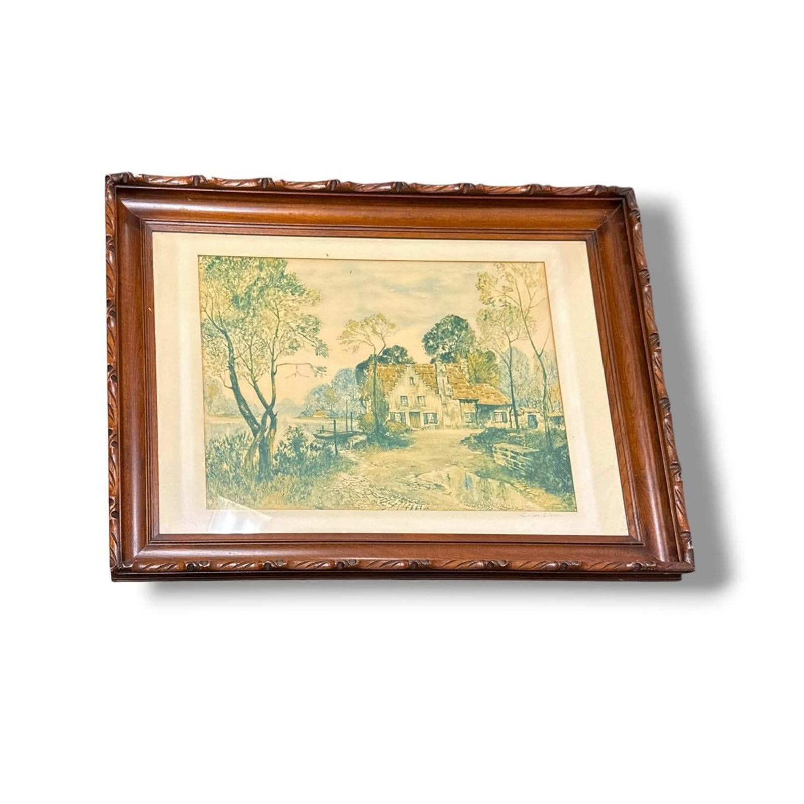 Other Vintage 1930's Chateau Pres Rouen Large Framed Artwork Size ONE SIZE - 1 Thumbnail