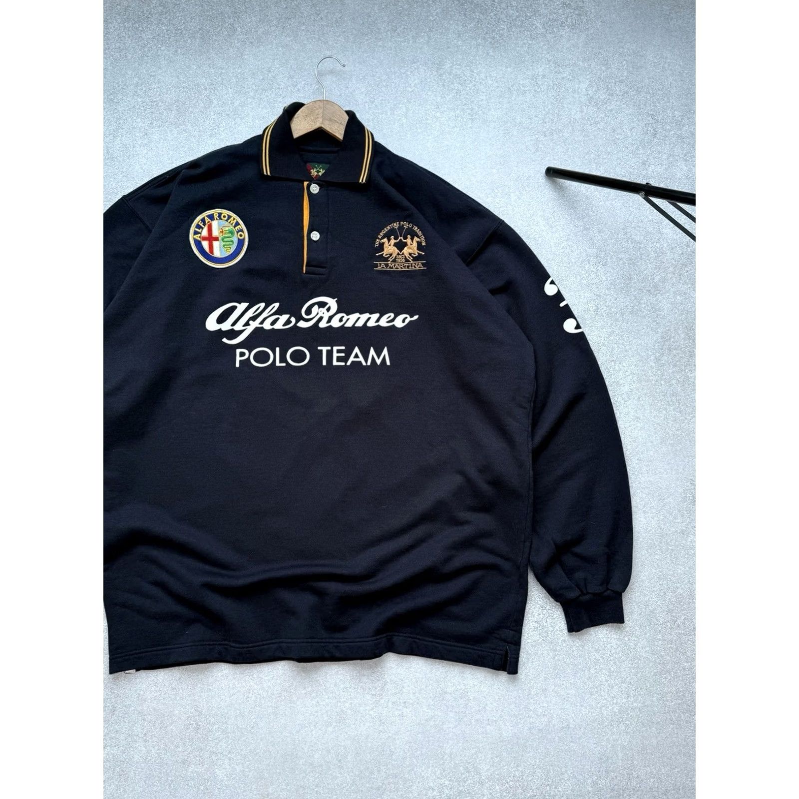 La Martina VINTAGE LA MARTINA Alfa Romeo #3 Racing Long Sleeve Sweatshirt Men’s XL Blue Size US XL / EU 56 / 4 - 4 Thumbnail