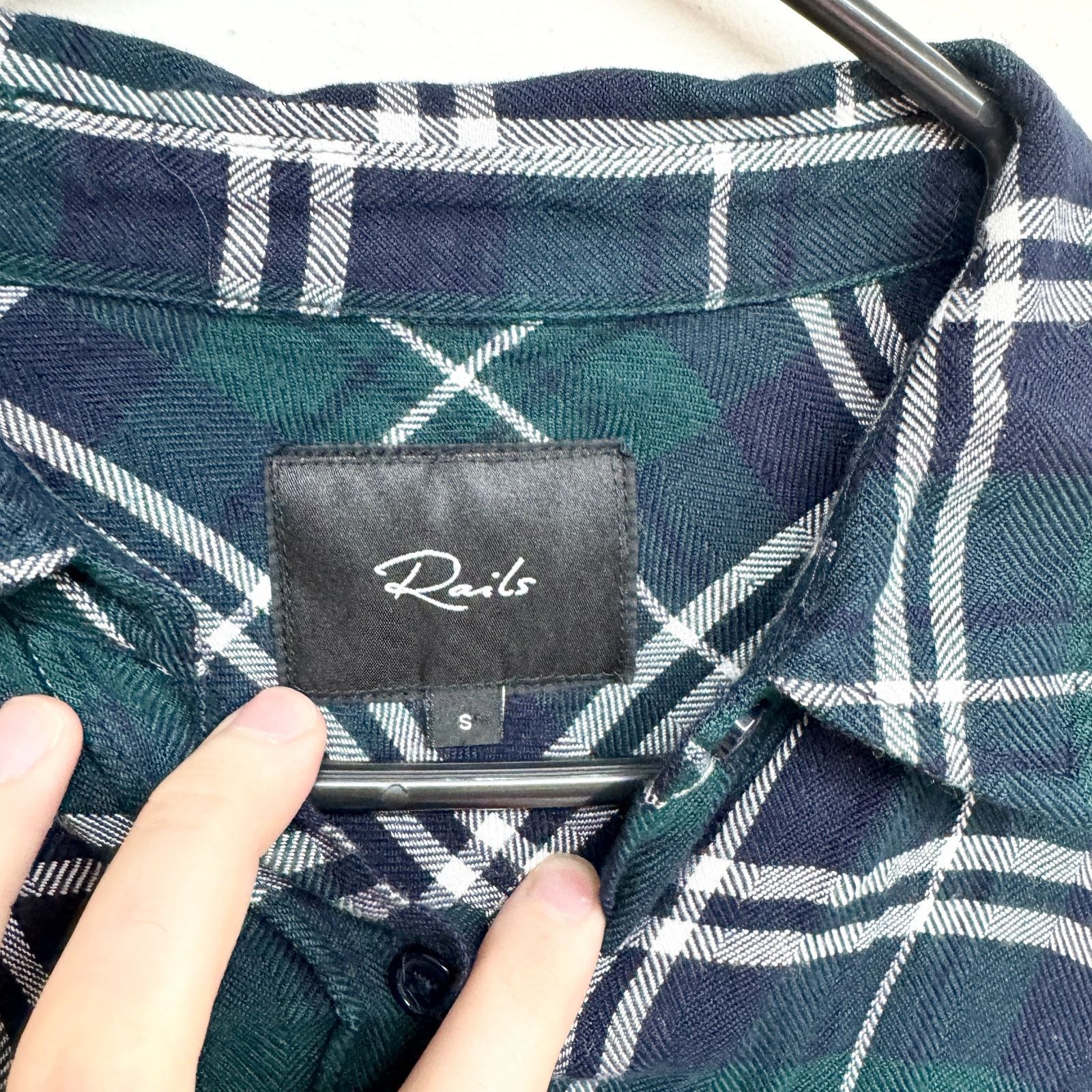 Rails RAILS Bianca Green Plaid Button Front Shift Shirt Dress Sz S Size S / US 4 / IT 40 - 3 Thumbnail