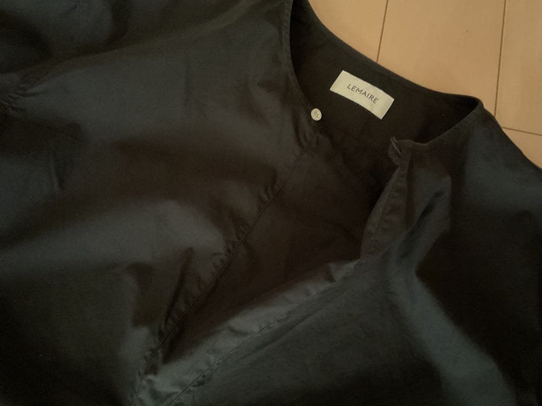 Lemaire LEMAIRE Collarless Long Sleeve Shirt Black 46 Size US S / EU 44-46 / 1 - 4 Thumbnail