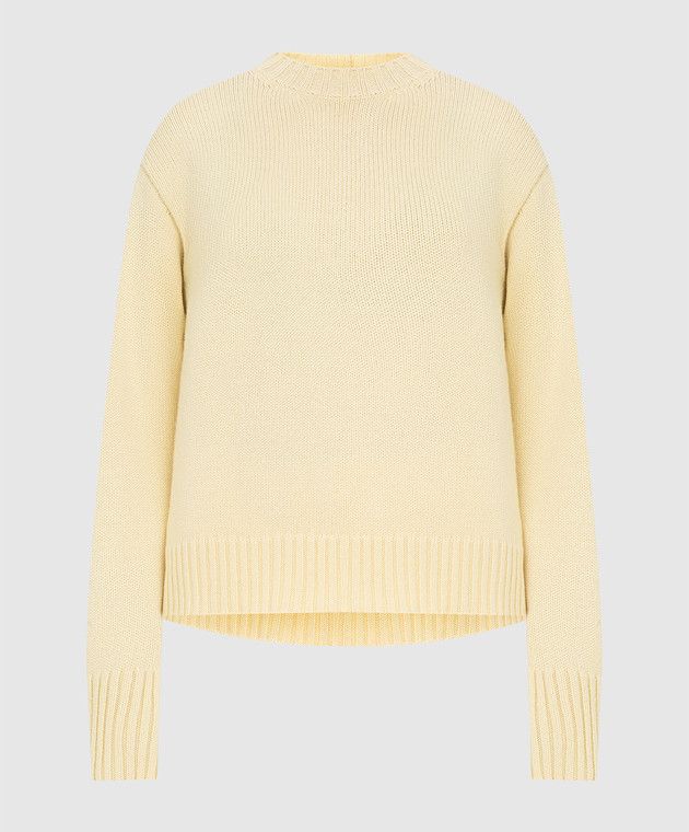 Jil Sander o1y1025 Cashmere Blend Sweater in Pastel Yellow Size XS / US 0-2 / IT 36-38 - 1 Thumbnail