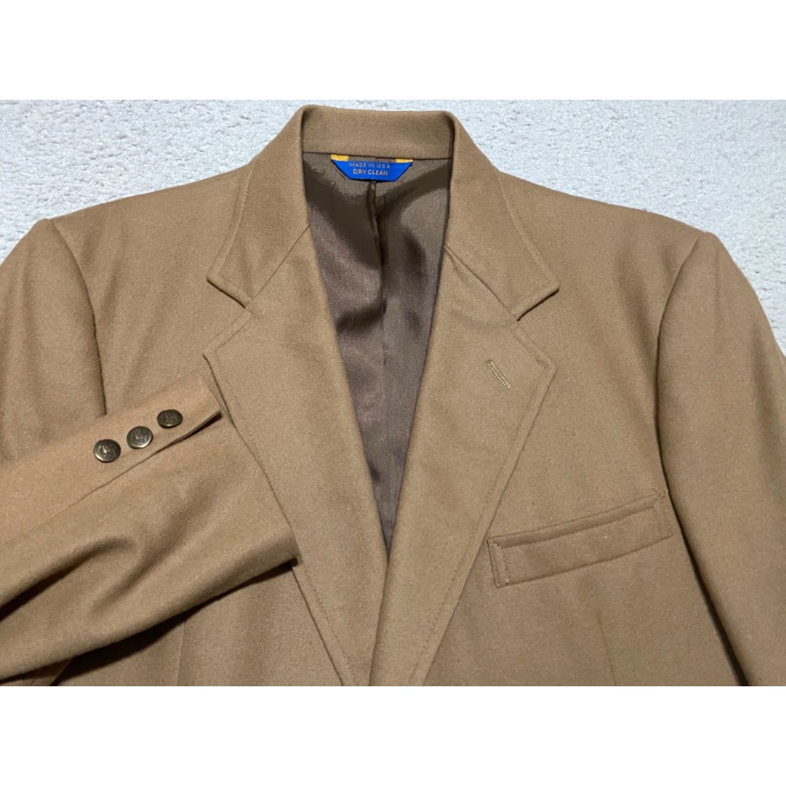 Pendleton Pendleton Blazer Mens Two-Button Solid Brown Wool 100% Two-Button Single-Breasted 42 Chest Regular Size Size US XL / EU 56 / 4 - 2 Thumbnail