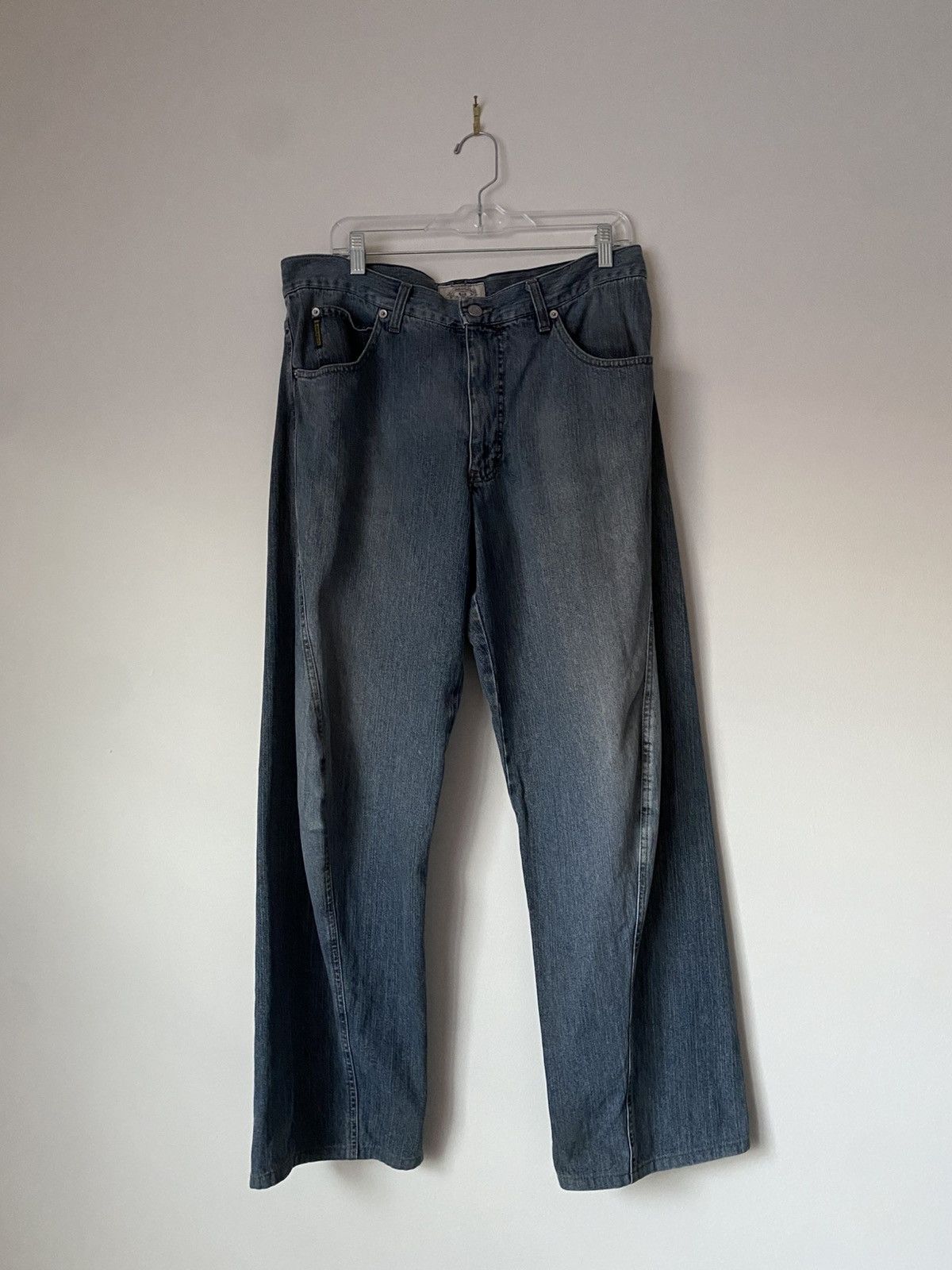 Emporio Armani 90s Vintage Armani Twist Denim Trouser Size US 36 / EU 52 - 1 Thumbnail