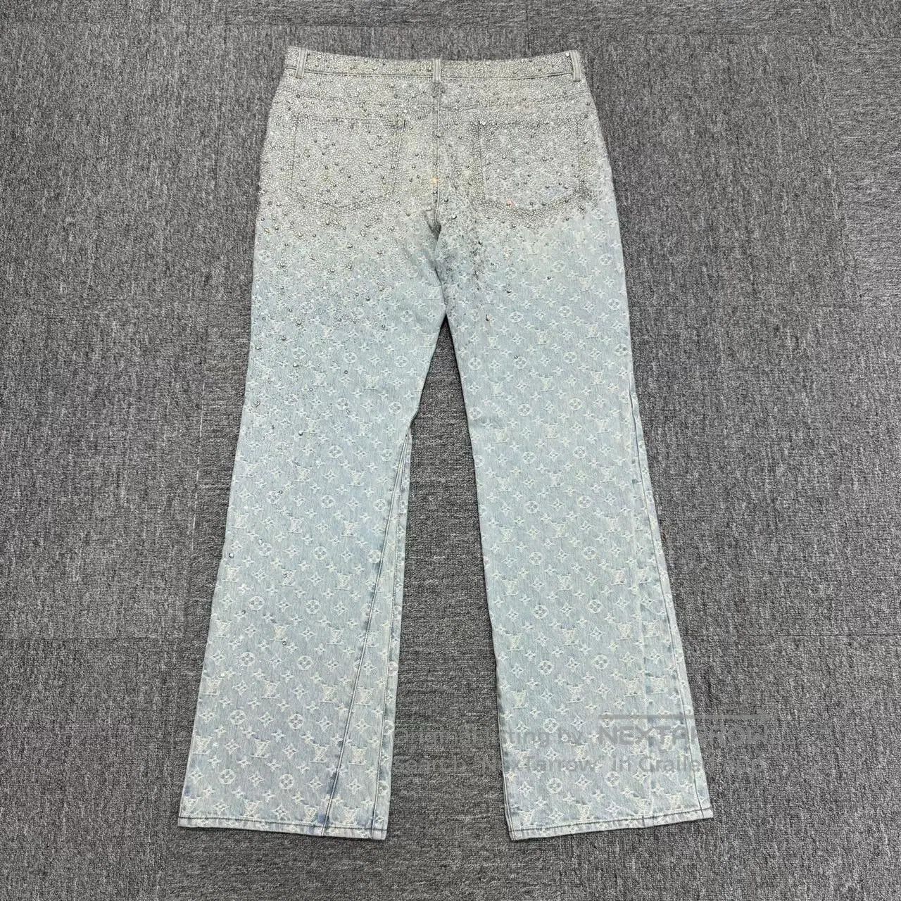 Louis Vuitton louis vuitton denim pants with sparkle design. Size US 38 / EU 54 - 2 Thumbnail