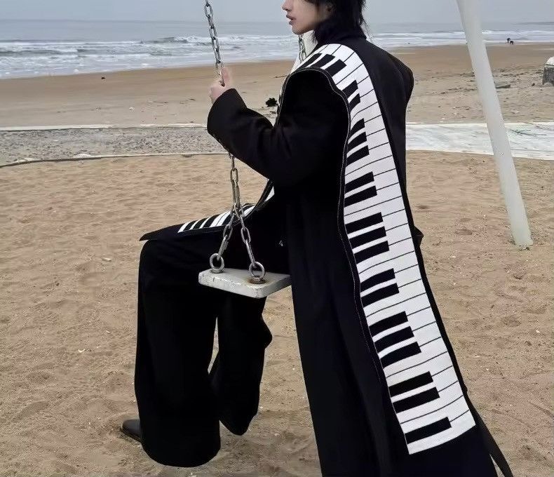 Other Japanese Style Piano Black White Warm Scarf Size ONE SIZE - 5 Thumbnail