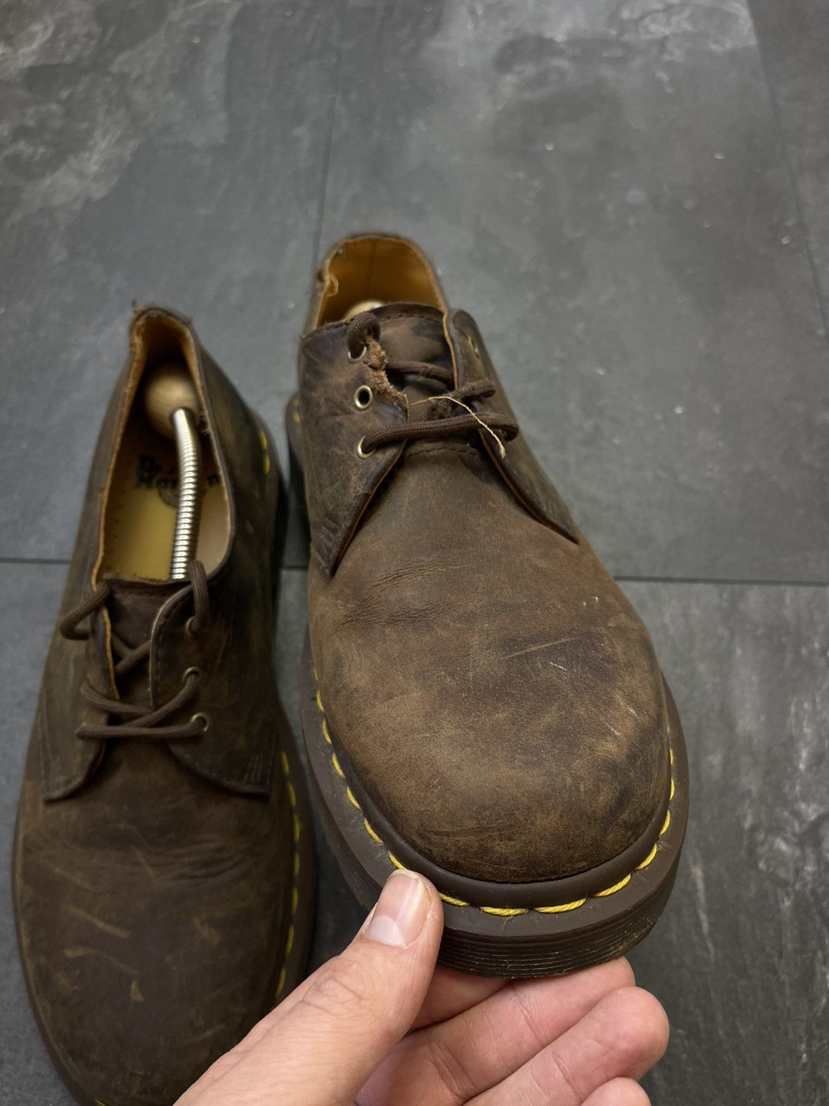 Dr. Martens × Streetwear × Vintage Dr martens 1461 dark brown distressed boots Size US 9 / EU 42 - 7 Thumbnail