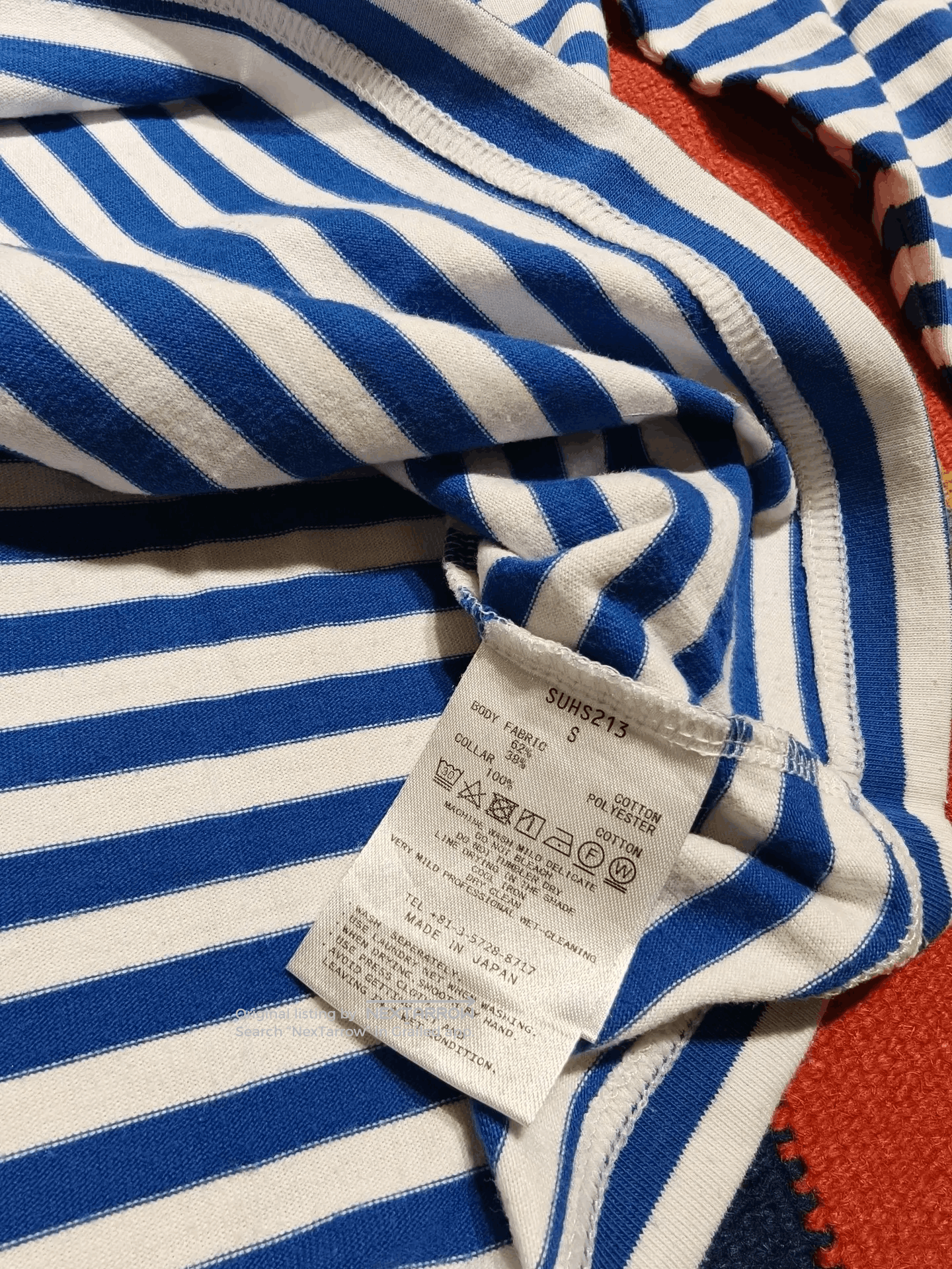 Nanamica Coolmax Striped Long Sleeve Tee in Blue, Men's — image 5 of 6
