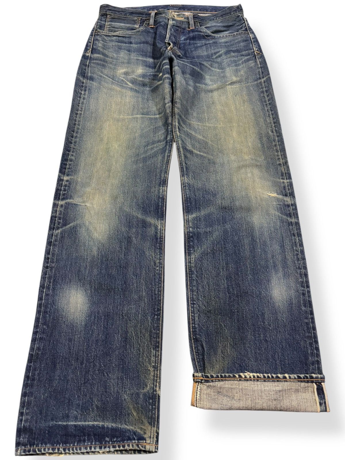 The Real McCoy's Rugged Factory Japan Selvedge Mud Wash Baggy Ripped ...