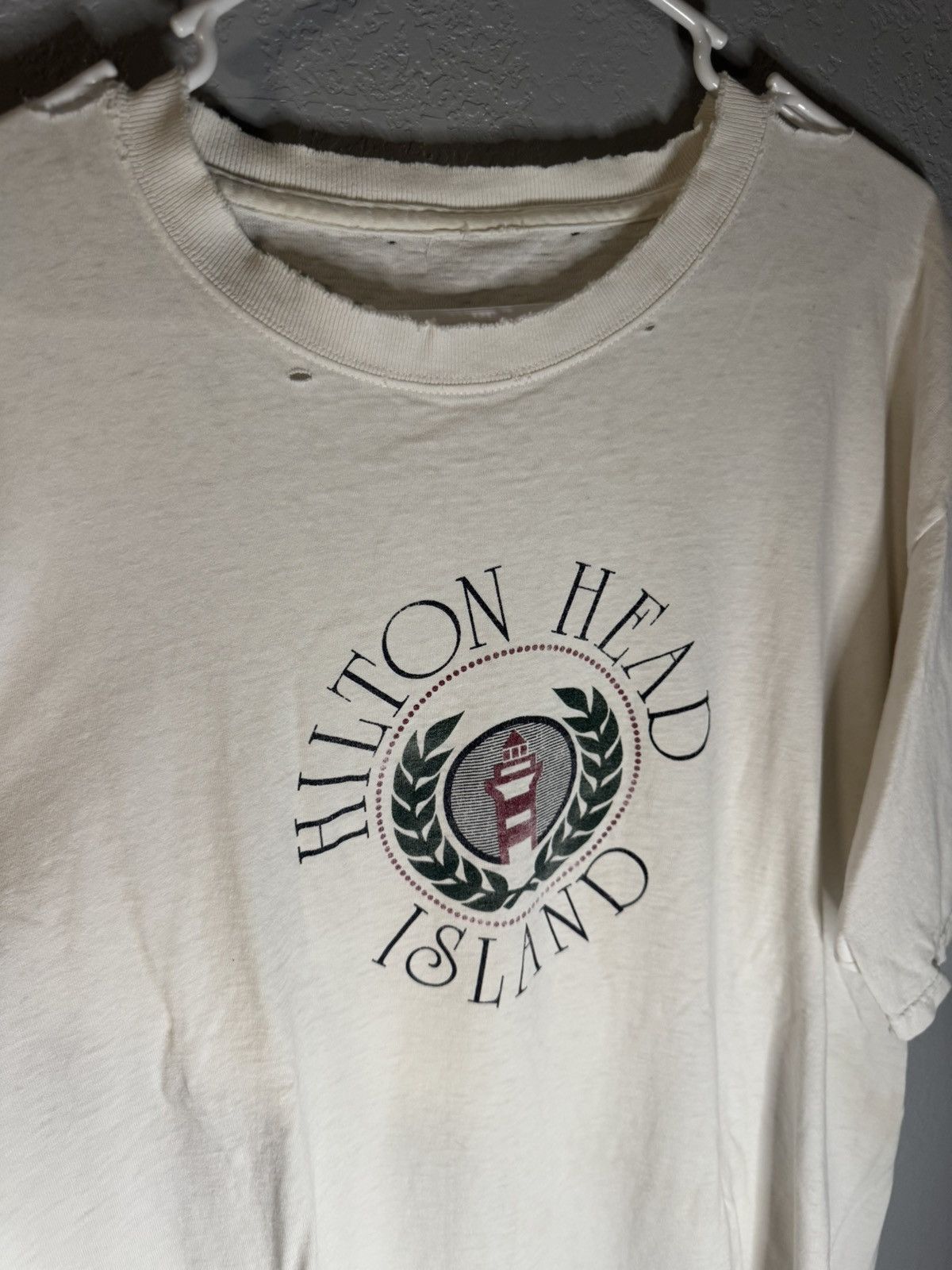 Vintage 90s Vintage Distressed Hilton Head Island Tee Size US XL / EU 56 / 4 - 3 Thumbnail