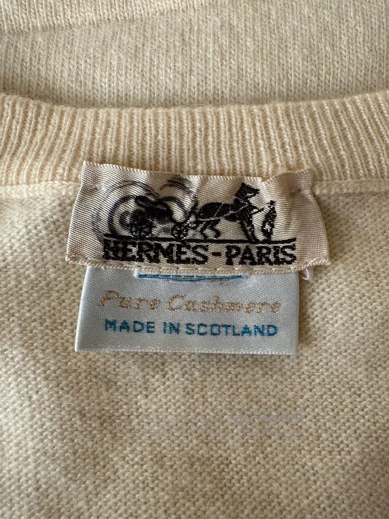 Hermes Hermes Cashmere Deep V Neck Vest Sleeveless Top, Apricot Size M / US 6-8 / IT 42-44 - 7 Thumbnail