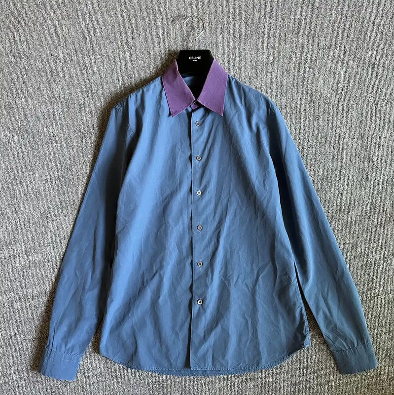 Prada Prada Men's Light Blue Long Sleeve Shirt Size US L / EU 52-54 / 3 - 1 Thumbnail