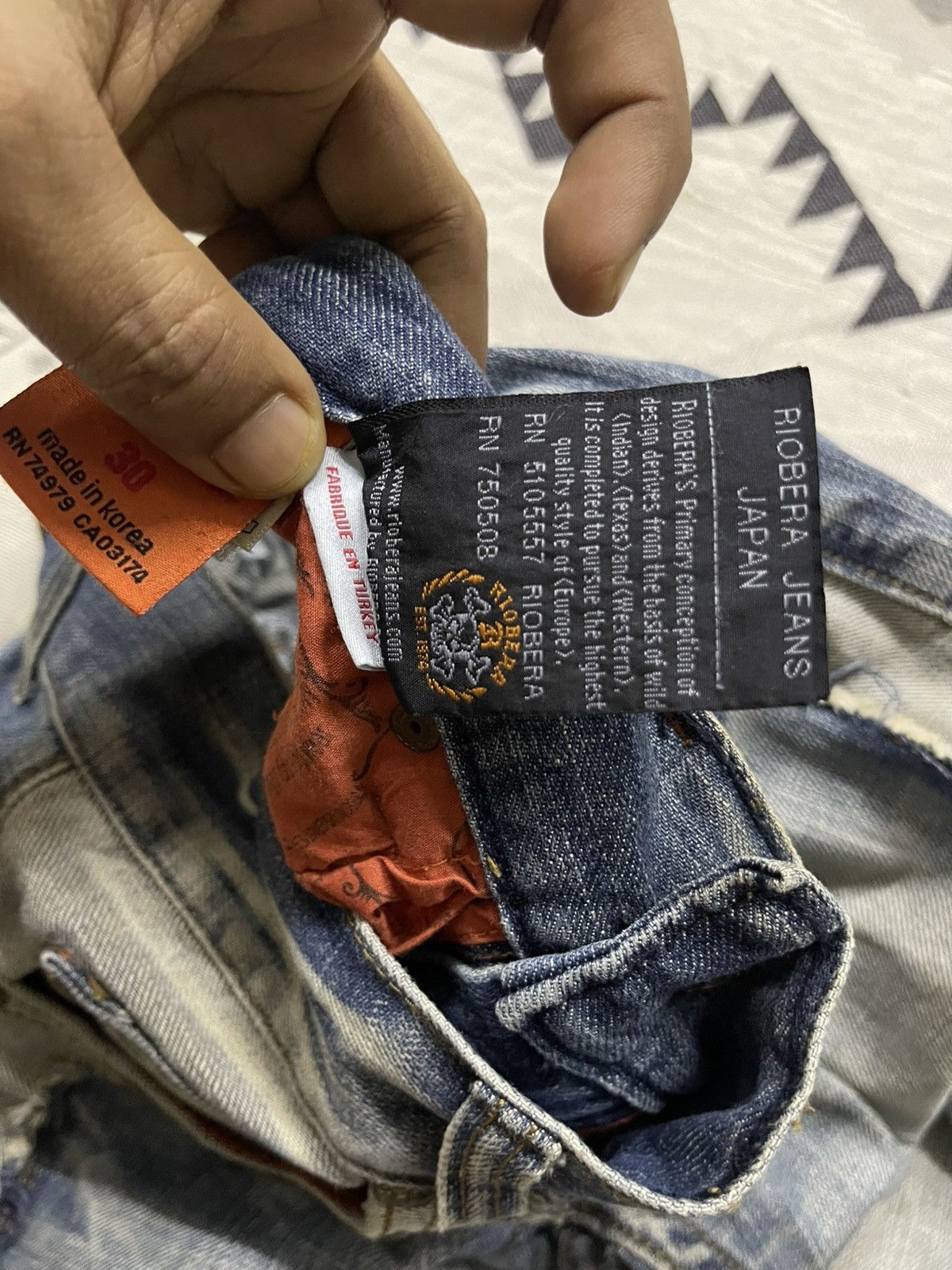 If Six Was Nine 2000s RIOBERA JEANS WASHABLE DISTRESSED JEANS RARE DESIGN Size US 30 / EU 46 - 15 Thumbnail