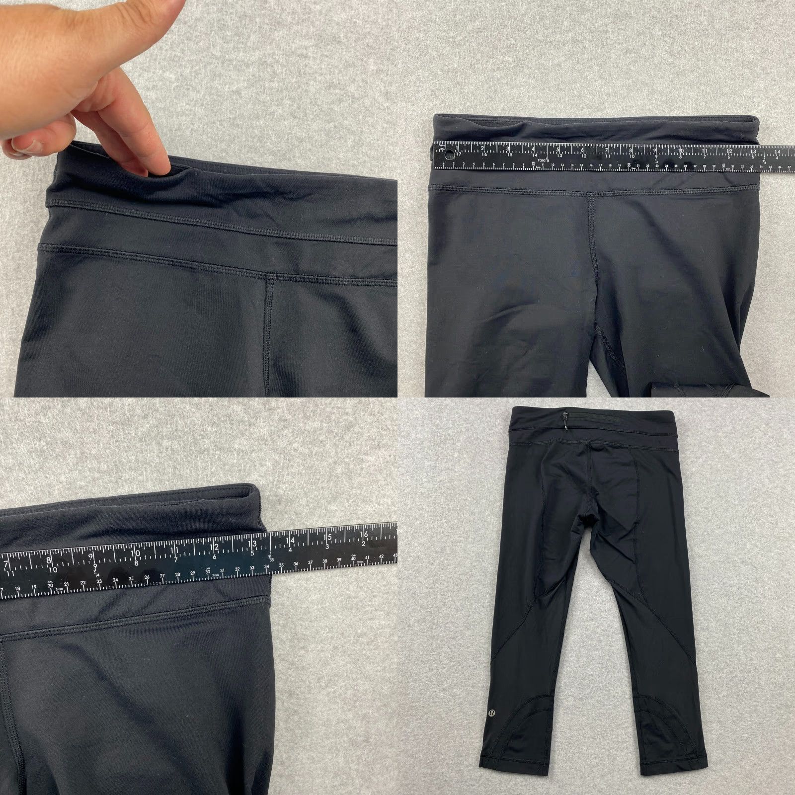 Lululemon Lululemon Leggings Womens 6 Black Cropped Pull On Stretch Zip Pocket Active Yoga Size 28" / US 6 / IT 42 - 8 Thumbnail