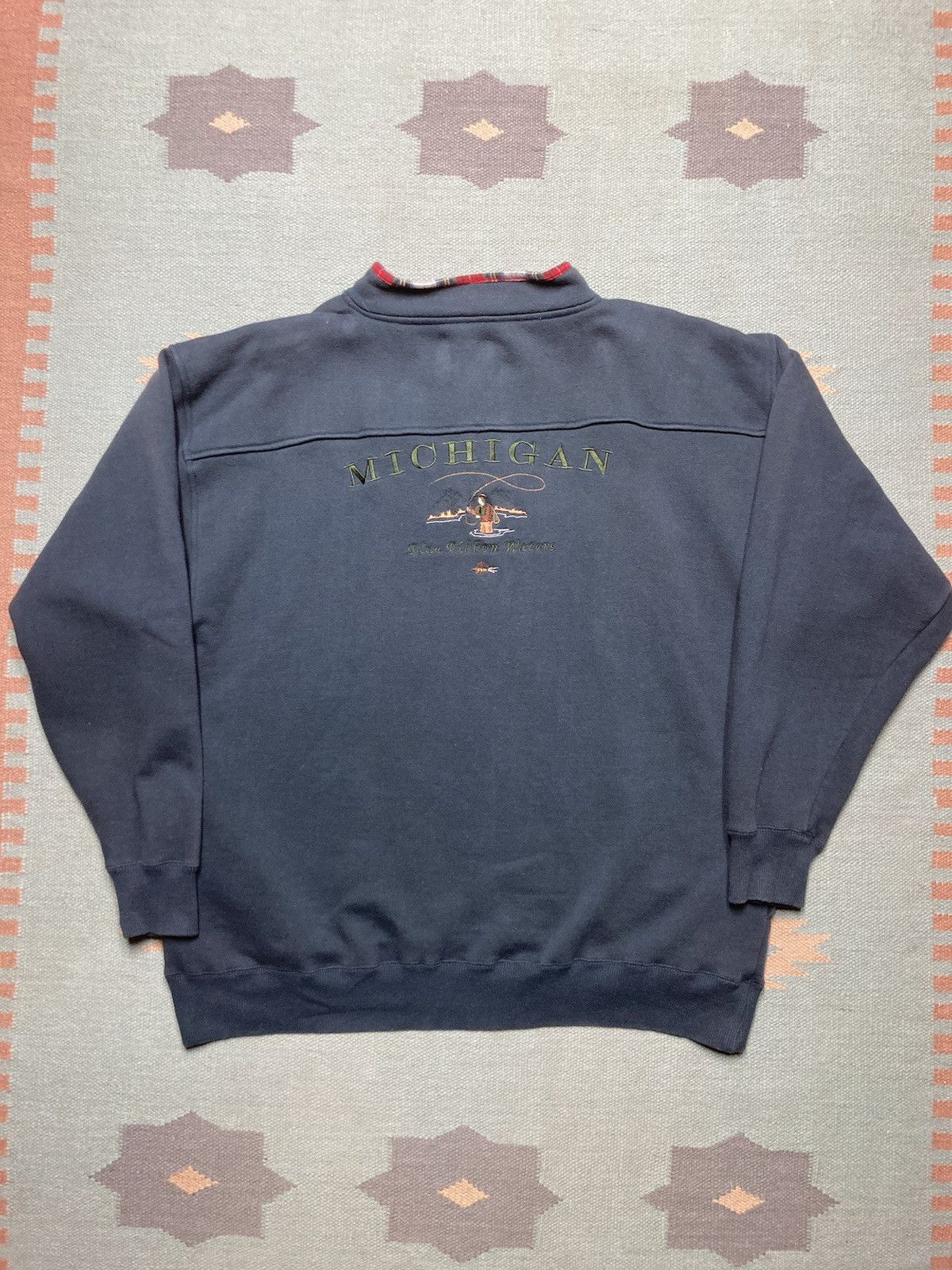 Vintage Vtg sweatshirt Snowshoe Thompson Michigan fishing henley XL Size US XL / EU 56 / 4 - 1 Thumbnail
