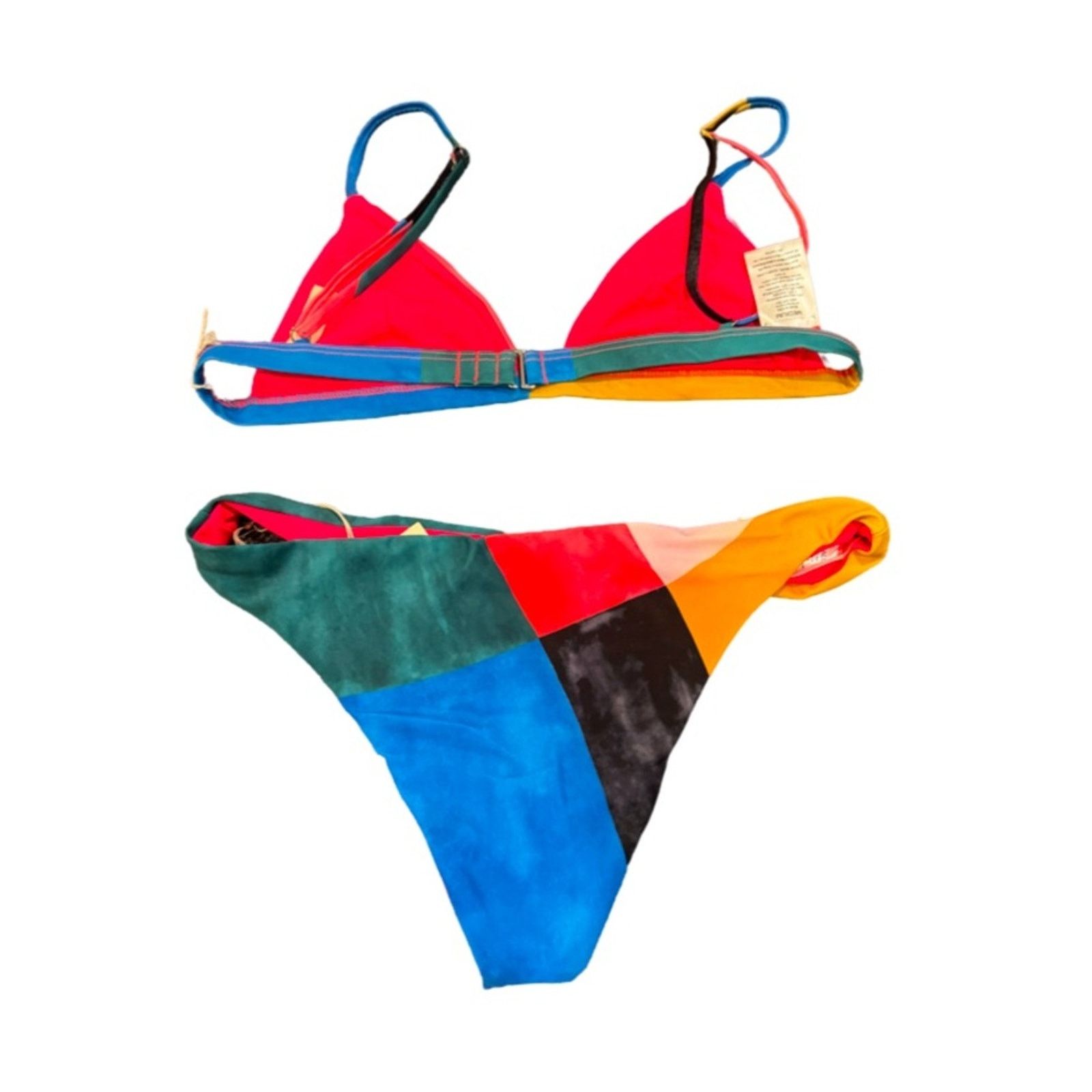Mara Hoffman Mara Hoffman Astrid Triangle Bikini - Blue Multi Size S & M Size ONE SIZE - 5 Thumbnail
