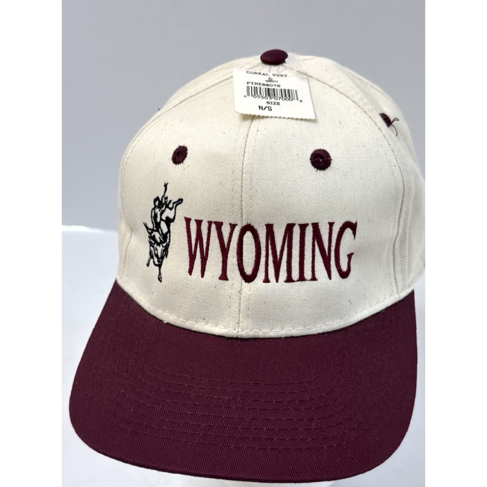 J Brand VINTAGE 90s Wyoming Cowboy Rodeo Western Snapback Hat American Grit Men One Size Cream Size ONE SIZE - 3 Thumbnail