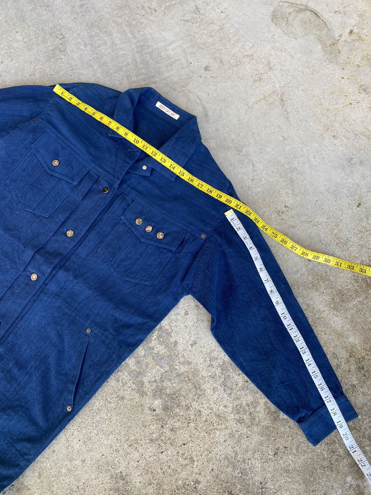 Vintage Vintage Issey Sport Indigo Denim Long Jacket Size L / US 10 / IT 46 - 12 Thumbnail