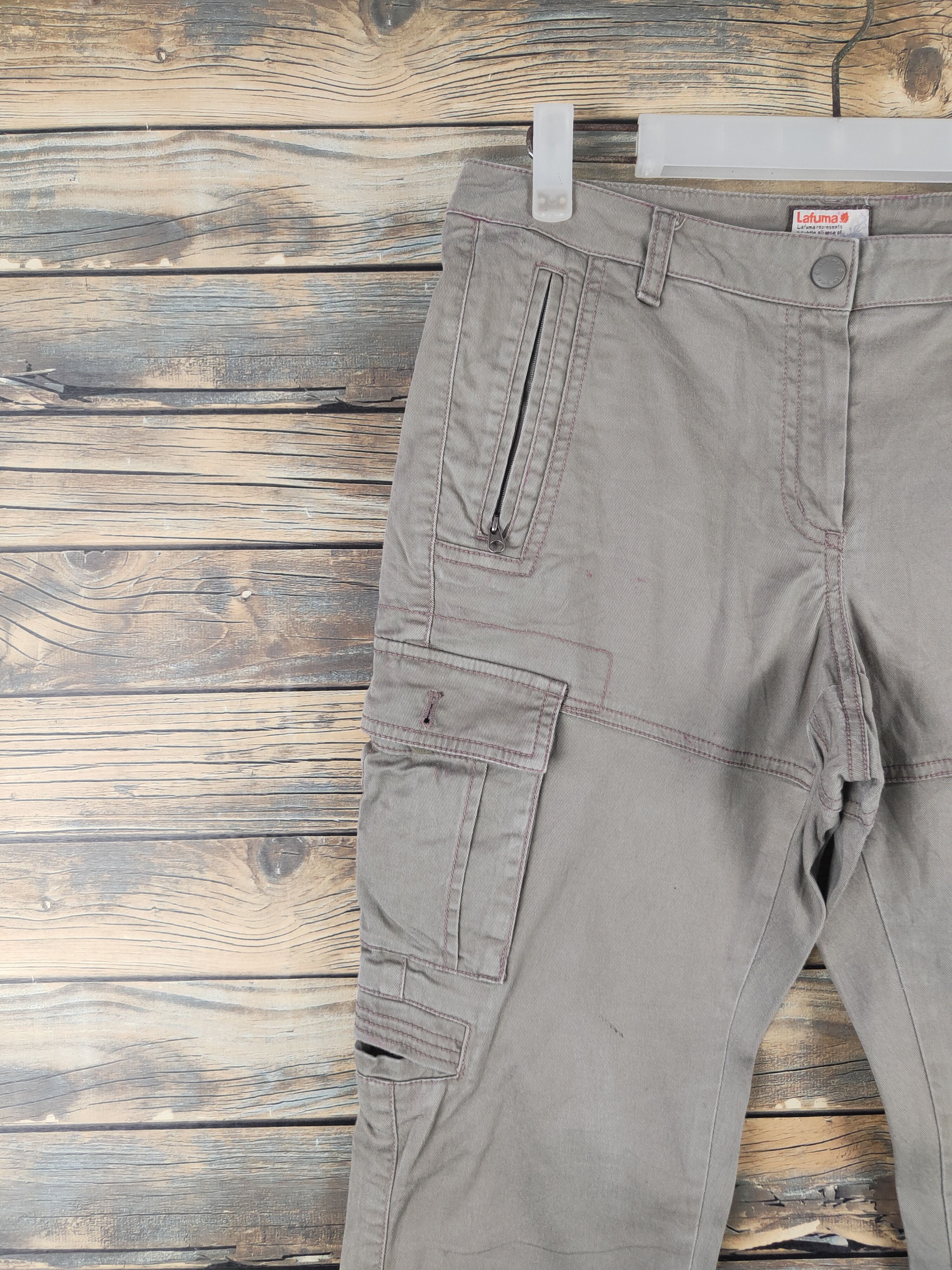 Japanese Brand DL Lafuma Olive Multipocket Tactical Cargo Pants #1772 Size 29" - 3 Thumbnail