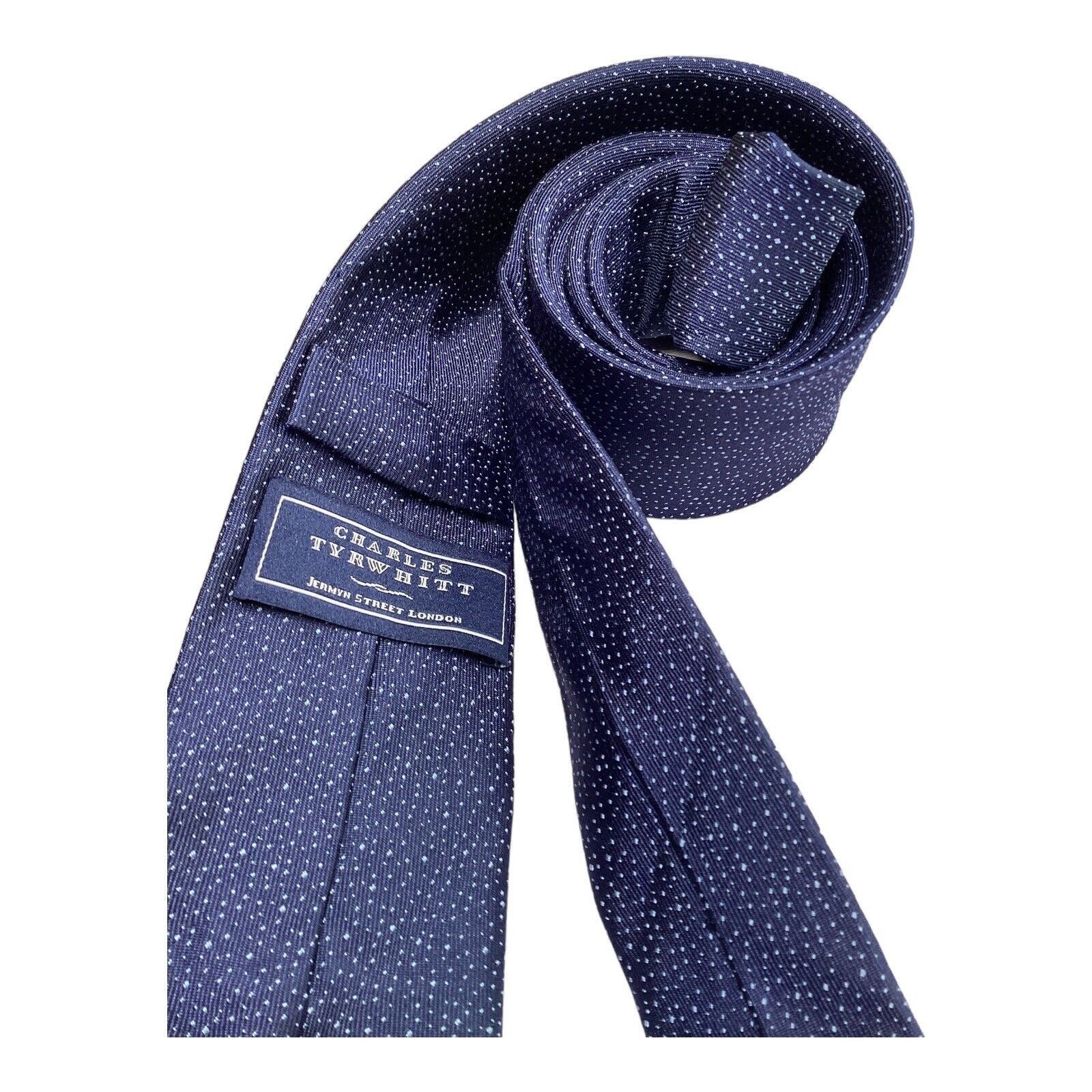 Charles Tyrwhitt CHARLES TYRWHITT Blue Geometric Luxury Silk Tie W: 2.75" EX Size ONE SIZE - 3 Thumbnail