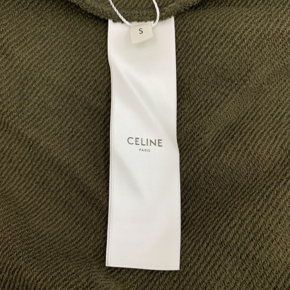 Celine Celine Army Green Logo Printed Hooded Sweatshirt K26WX Size S / US 4 / IT 40 - 6 Thumbnail
