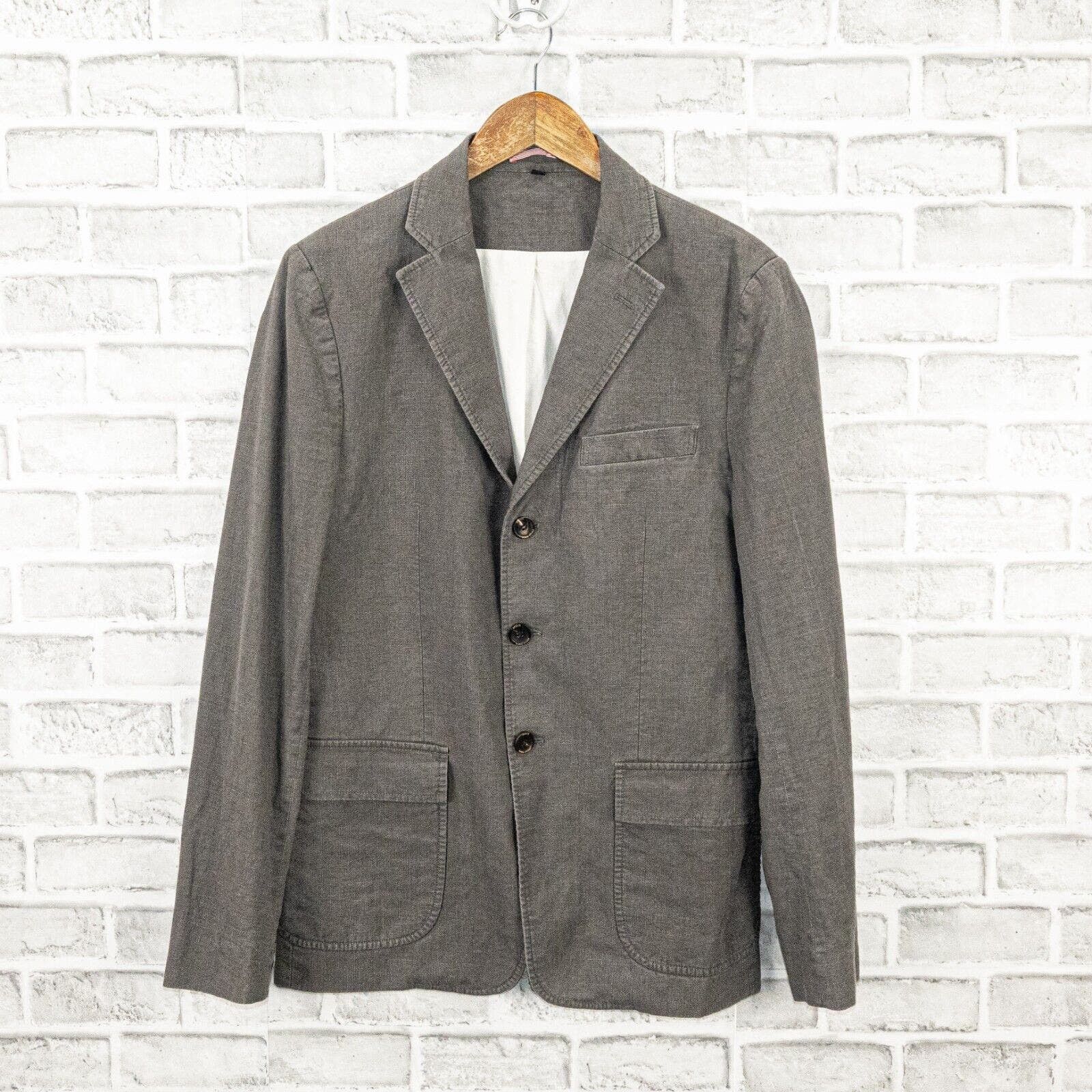 image of Apolis Global Citizen Washed Linen Blazer Jacket In Gray in Grey, Men's (Size Small)