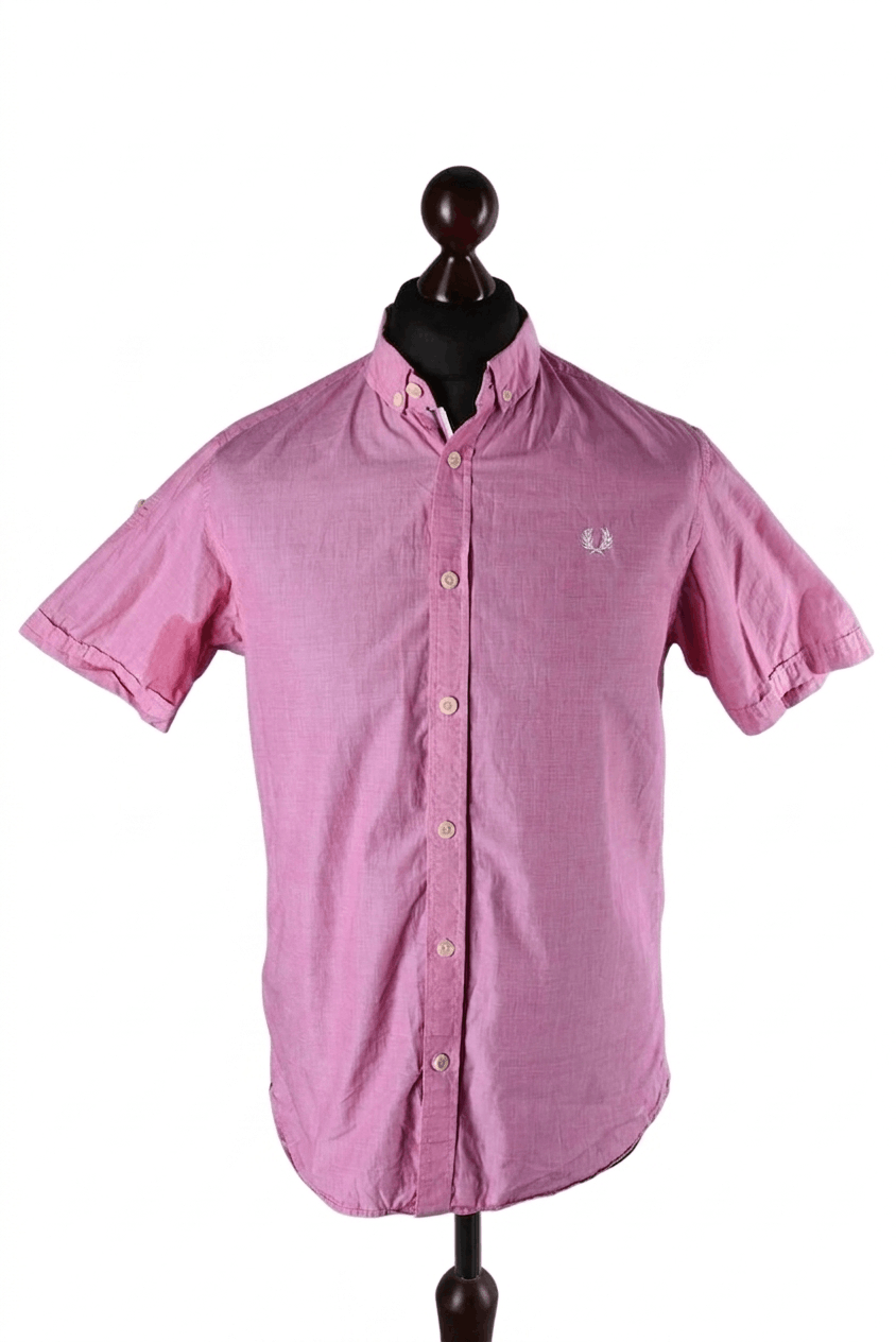 Fred Perry Fred Perry Pink Cotton Short Sleeve Slim Fit Shirt Size US M / EU 48-50 / 2 - 1 Thumbnail