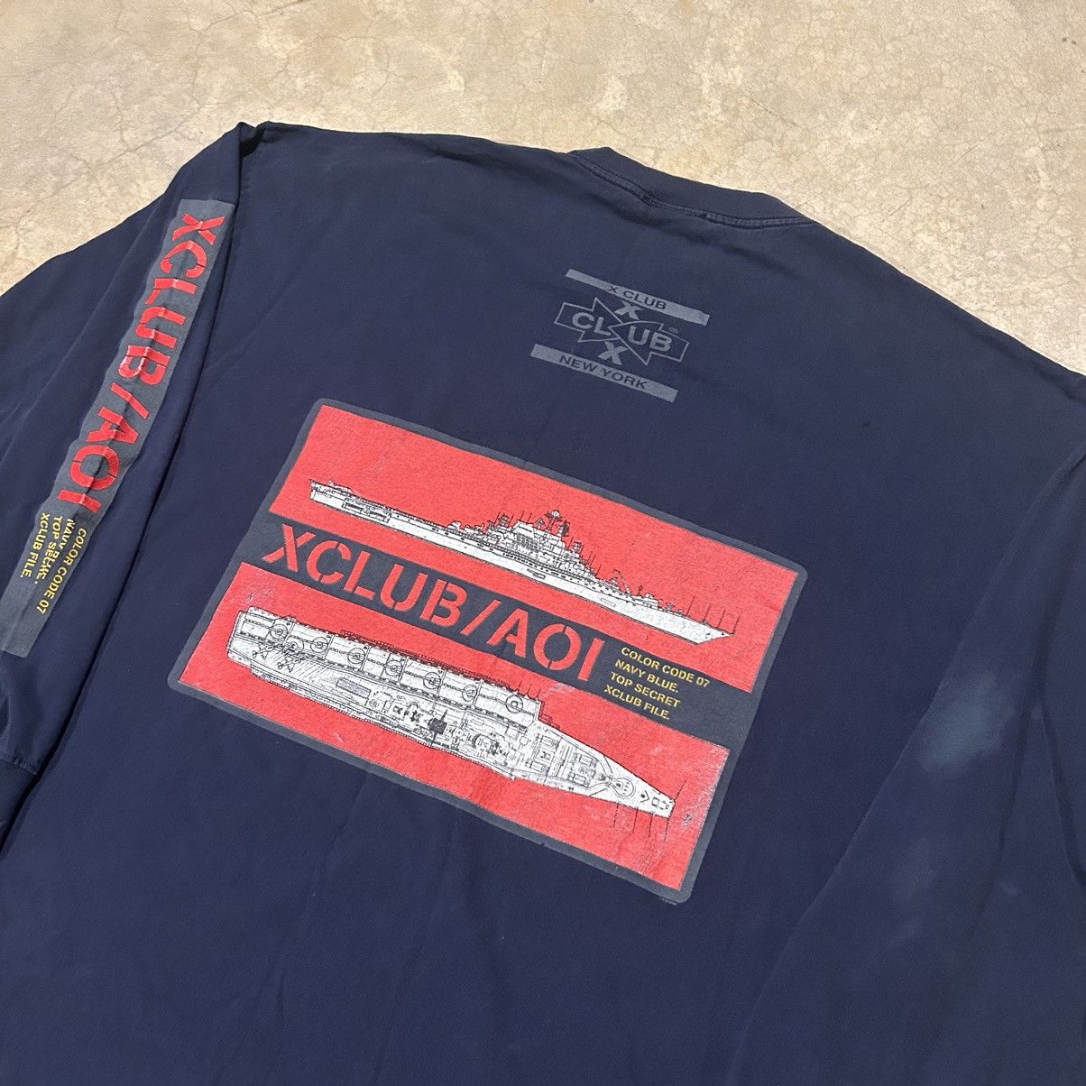Southpole × Vintage Vintage Y2K XClub US Navy Baggy Longsleeve Tee Skater Hiphop Size US XXL / EU 58 / 5 - 7 Thumbnail