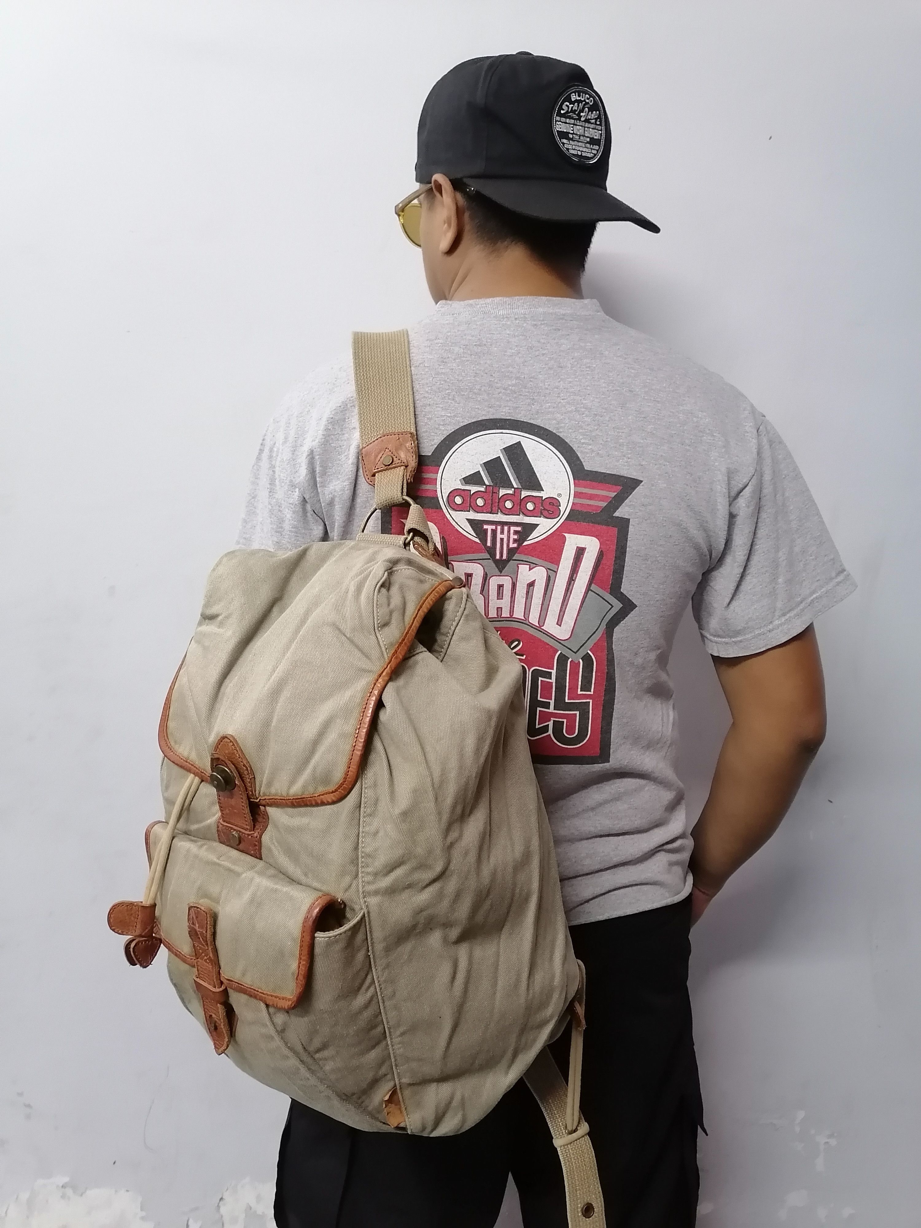 Japanese Brand × Vintage Unison Dept Japan Heavy Cotton Rucksack Bagpack Size ONE SIZE - 3 Thumbnail