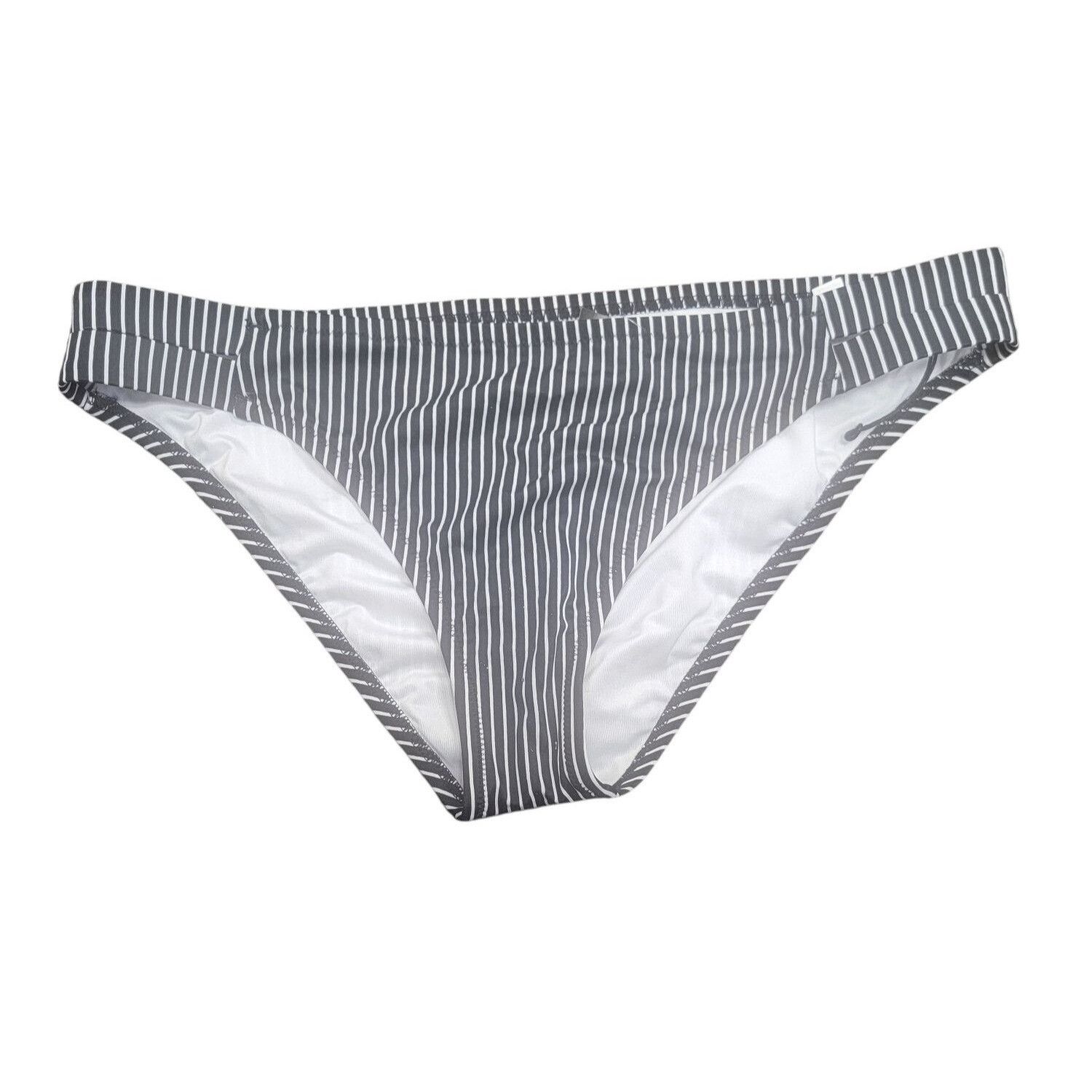 Other Striped Gray & White Bikini Bottoms By Shade & Shore Womens Size ONE SIZE - 1 Thumbnail