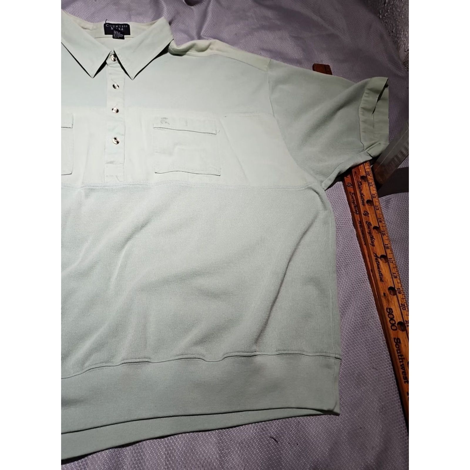 Countess Mara Countess Mara Polo Shirt - Mens - Mint Green - Ribbed Knit - Button - Size 4XL - Pre-Owned - Condition Check Size US XXL / EU 58 / 5 - 6 Thumbnail