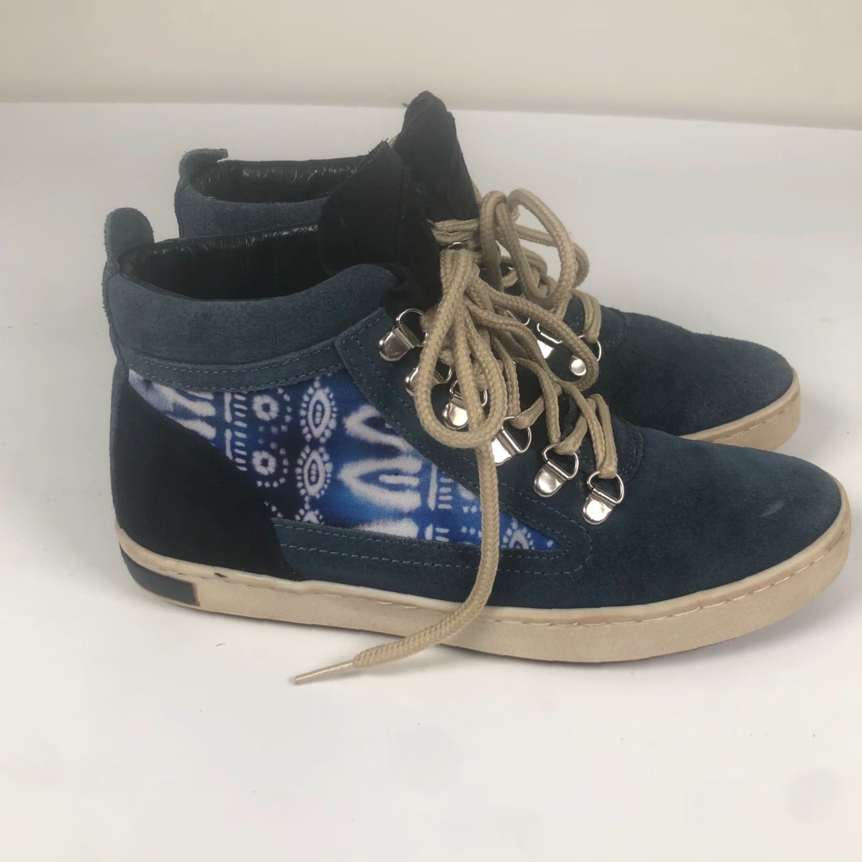 Vintage Inkkas Kanoko Sneakers High Top Blue Suede Leather Lining Cushioned Inkkas Kanoko Womens Size 8 Mens Size 6 Shoes Shoes Size M / US 6-8 / IT 42-44 - 3 Thumbnail