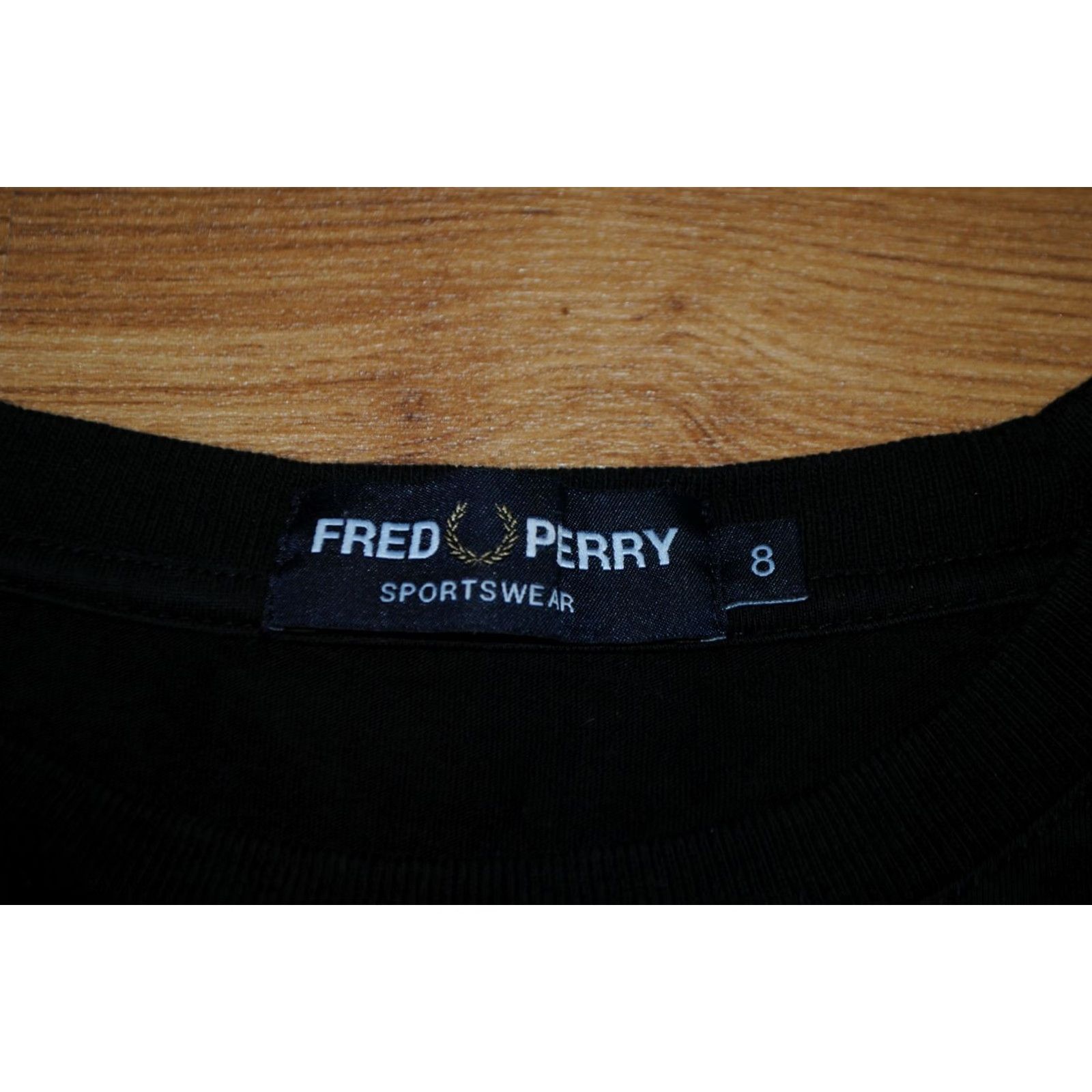 Fred Perry WOMENS FRED PERRY SHORT SLEEVE T-SHIRT BLACK COLOR BIG LOGO SIZE UK 8 ORIGINAL Size M / US 6-8 / IT 42-44 - 3 Thumbnail