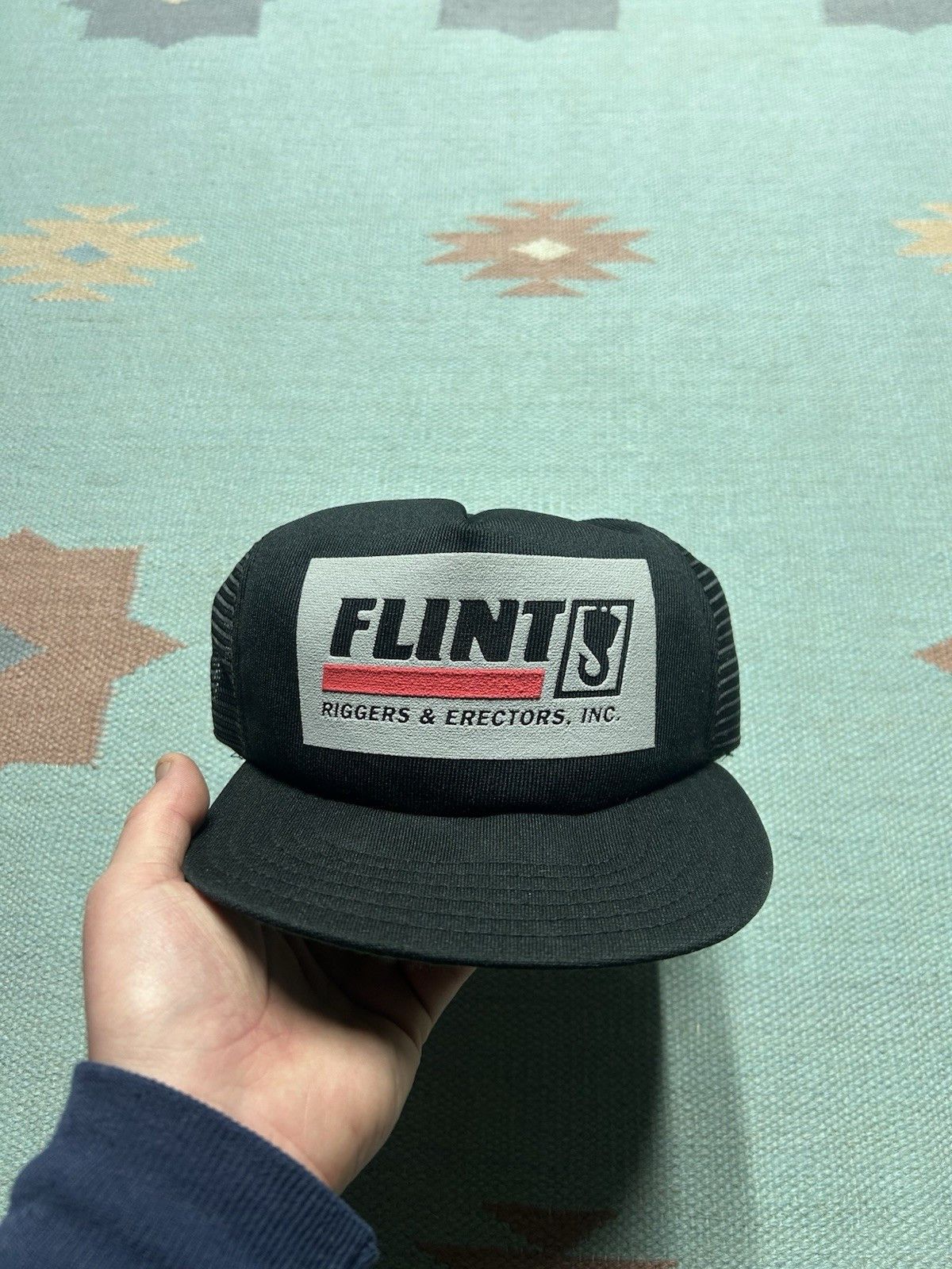 Vintage Vtg 80s trucker hat Flint riggers erectors Michigan new era Size ONE SIZE - 2 Thumbnail