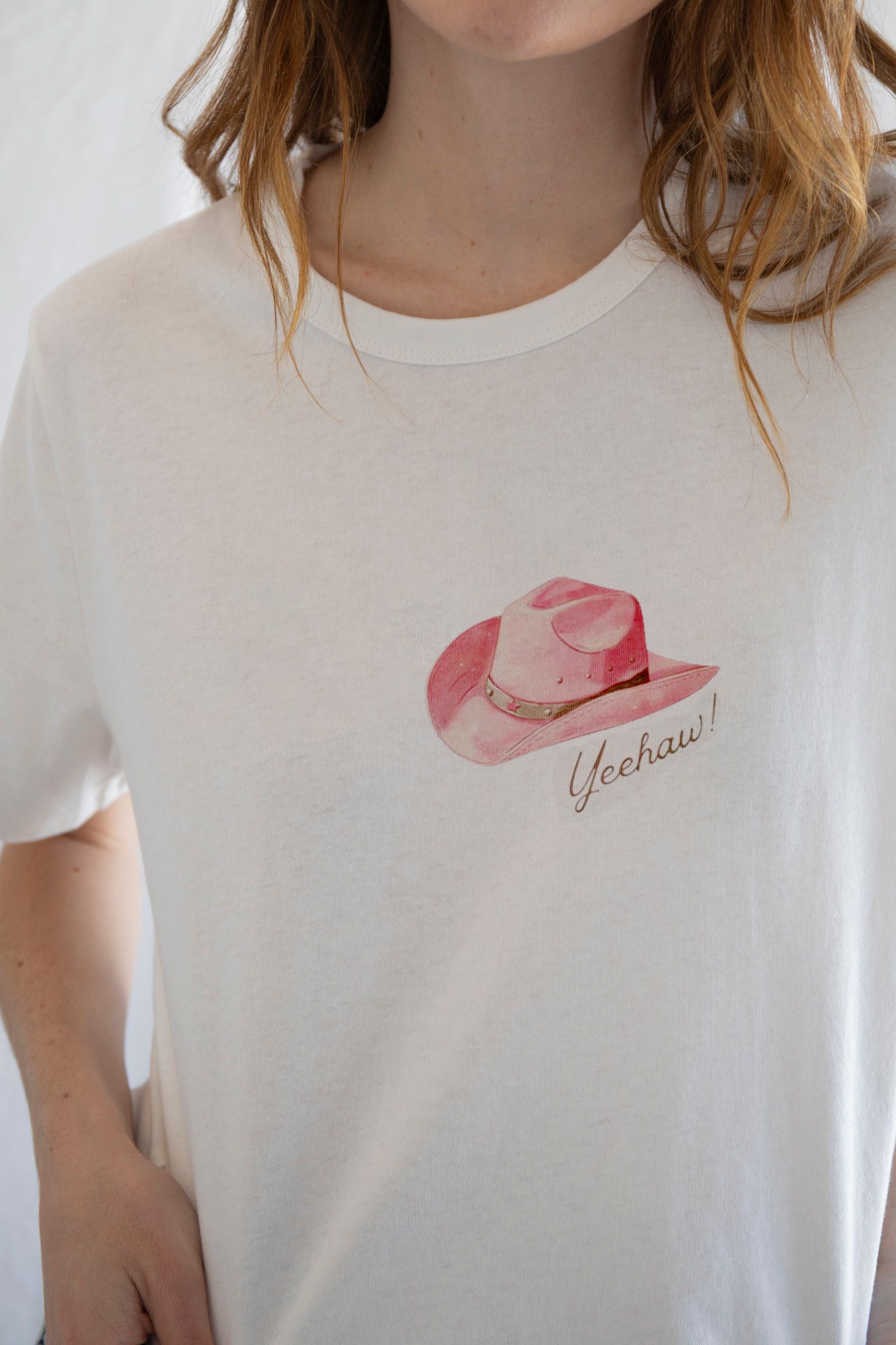 Designer × Vintage Pink Cowgirl Hat Tee – Western Pop Aesthetic Size S / US 4 / IT 40 - 2 Thumbnail