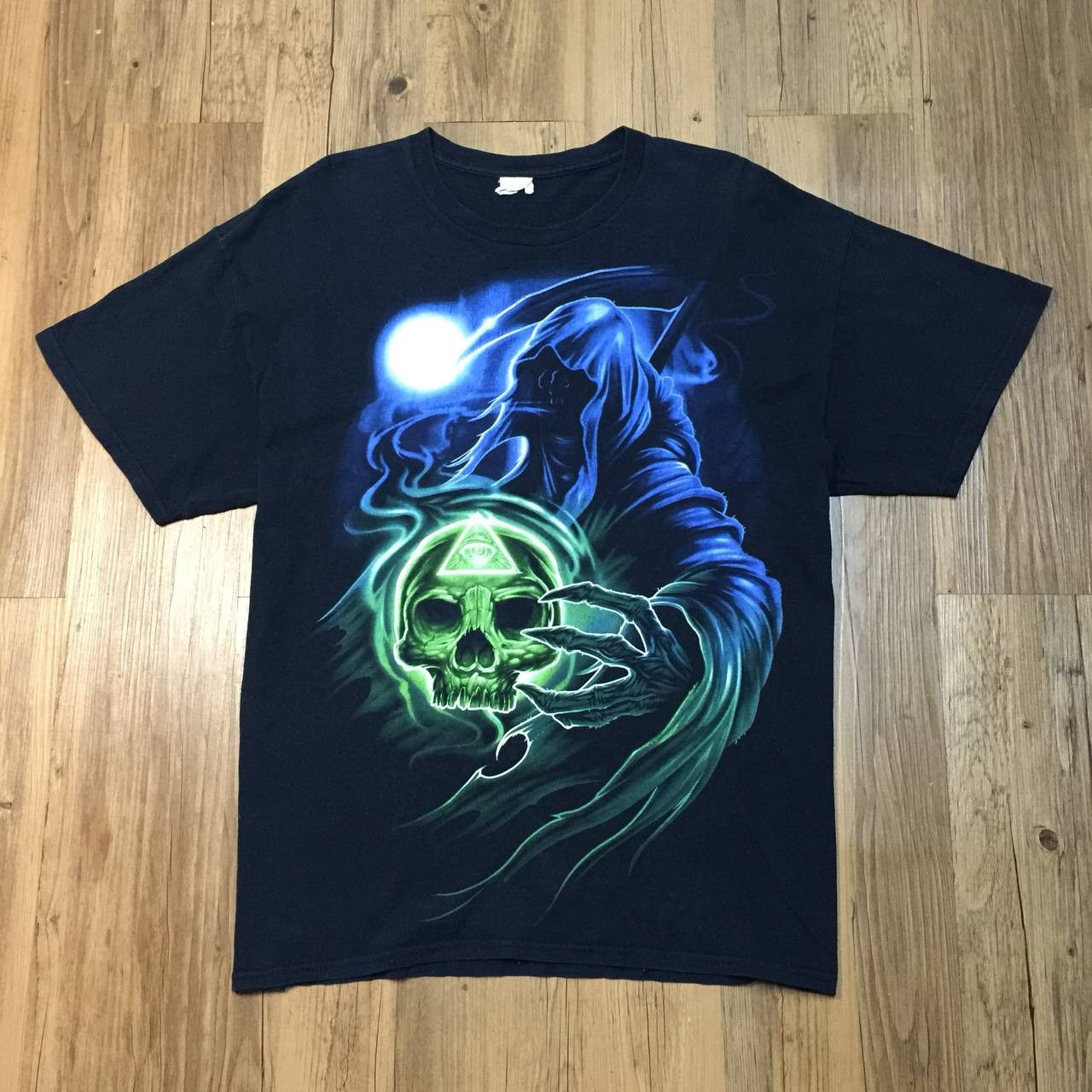 Rap Tees × Vintage 90s 00s Y2K Grim Reaper movie Illuminati heavy metal rock Size US XL / EU 56 / 4 - 1 Thumbnail