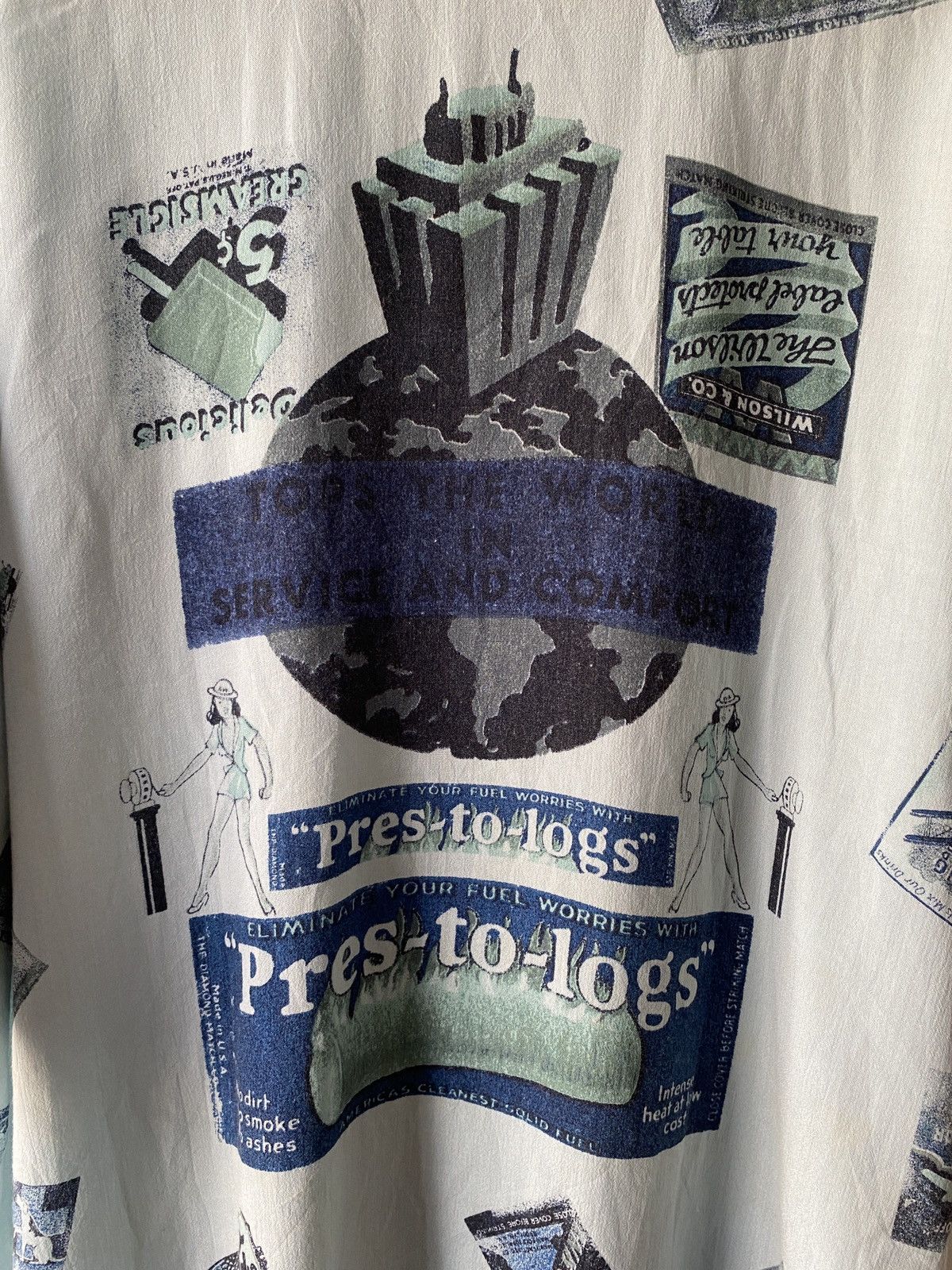Japanese Brand × Vintage 1990s - Pia Sports Overprint Button Up Shirt Size US XL / EU 56 / 4 - 12 Thumbnail