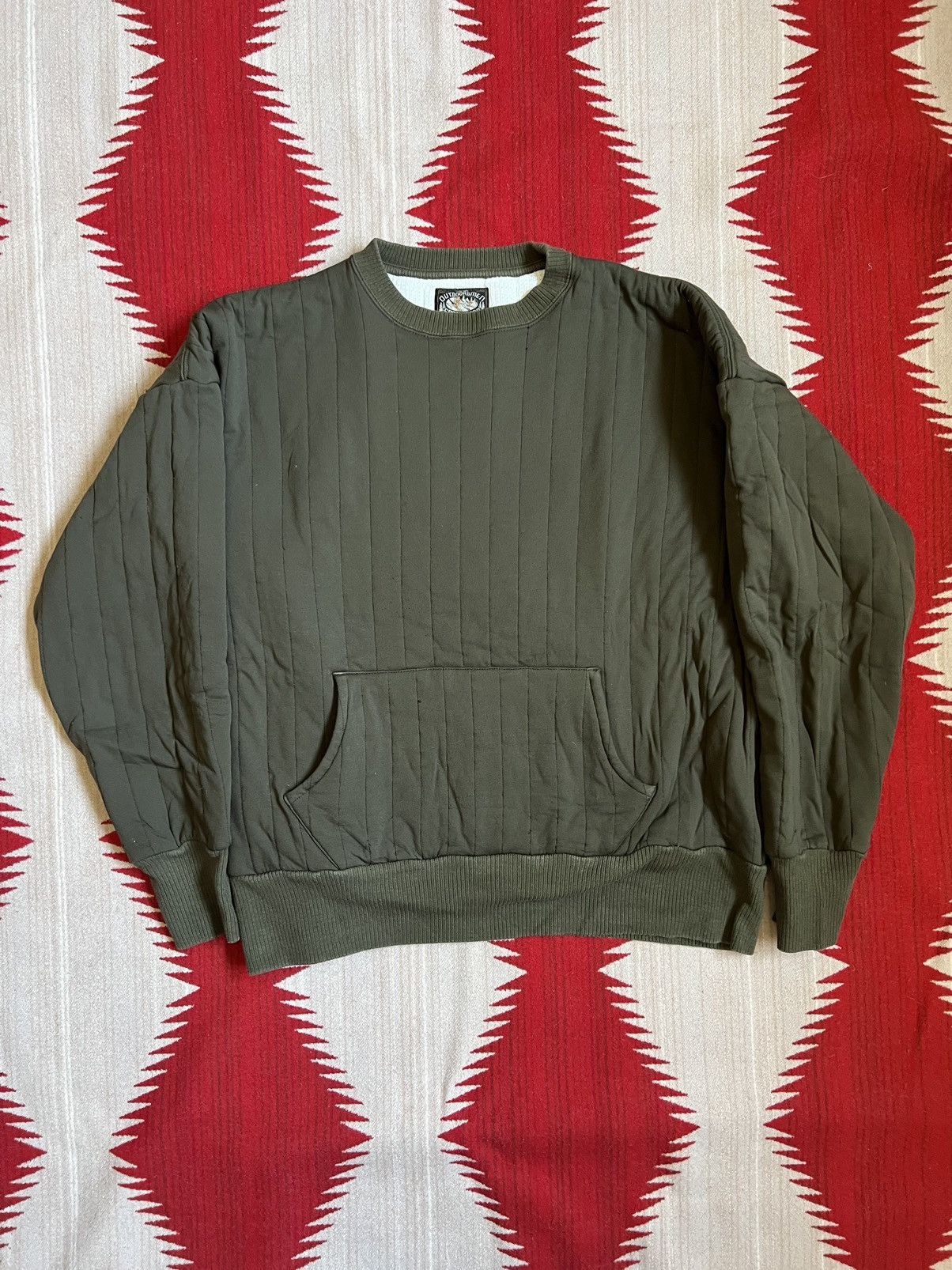 The Real McCoy's JOE MCCOY QUILTED SWEATSHIRT - OLIVE Size US L / EU 52-54 / 3 - 1 Thumbnail