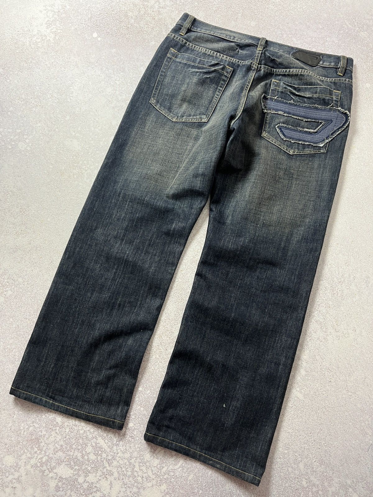 image of Big D Diesel Distressed Denim Faded Jeans Washed in Washed Blue, Men's (Size 38)