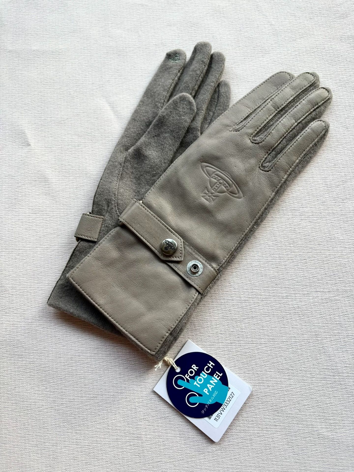 Vivienne Westwood Vivienne Westwood Gray Leather Gloves Size ONE SIZE - 1 Thumbnail