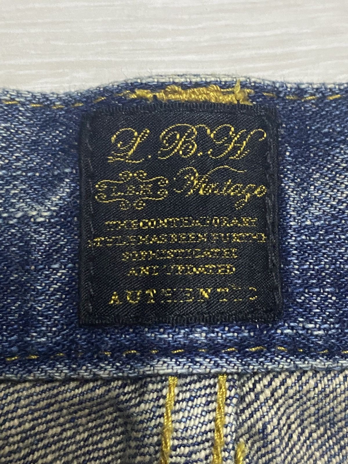 Le Grande Bleu (L.G.B.) Japanese L.B.H Vintage Blue Wash Spike Pocket Loose Jeans Size US 33 - 15 Thumbnail