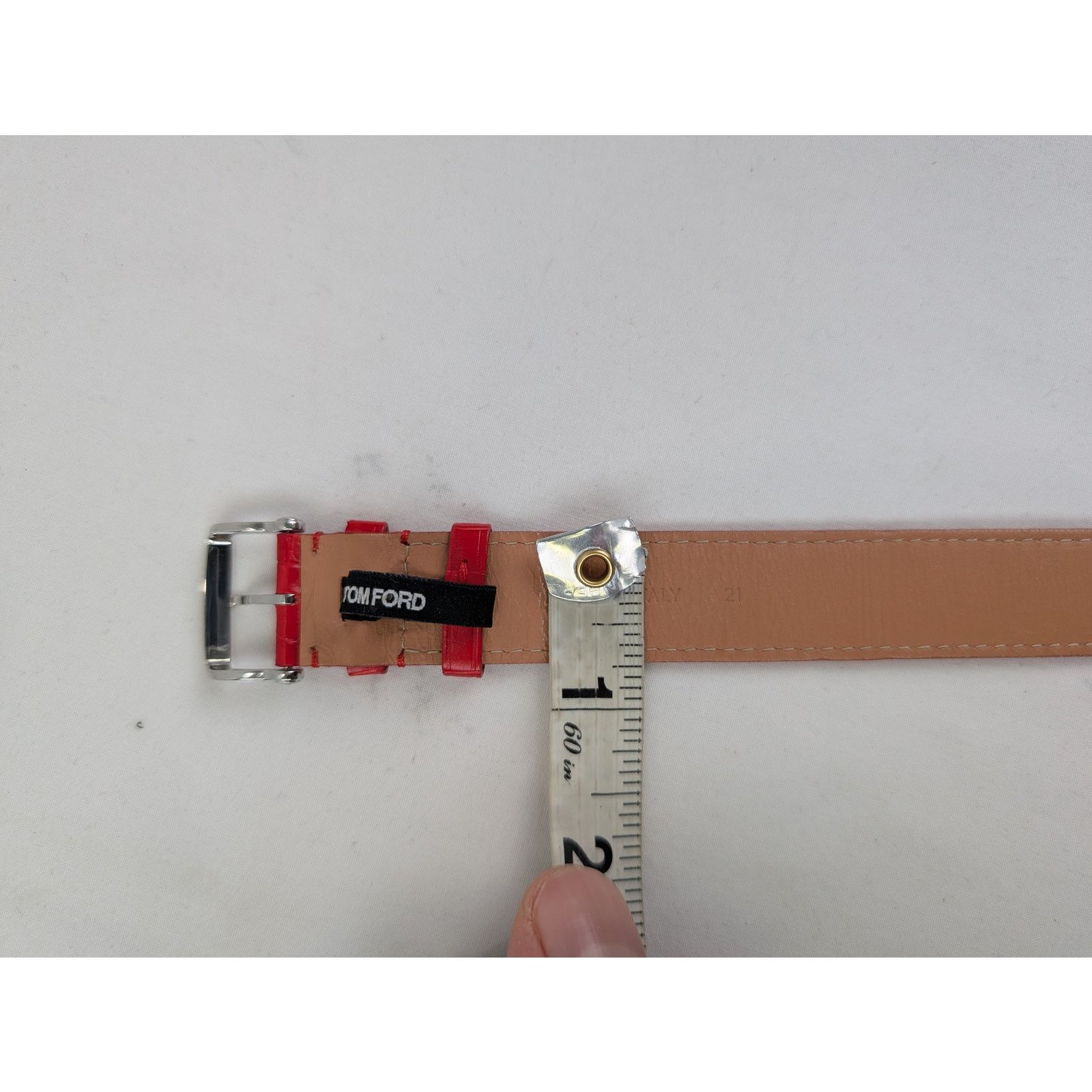 Tom Ford o1rshd1 Size: OS / Buckle Watch Straps 19mm Brushed in Red Size ONE SIZE - 14 Thumbnail