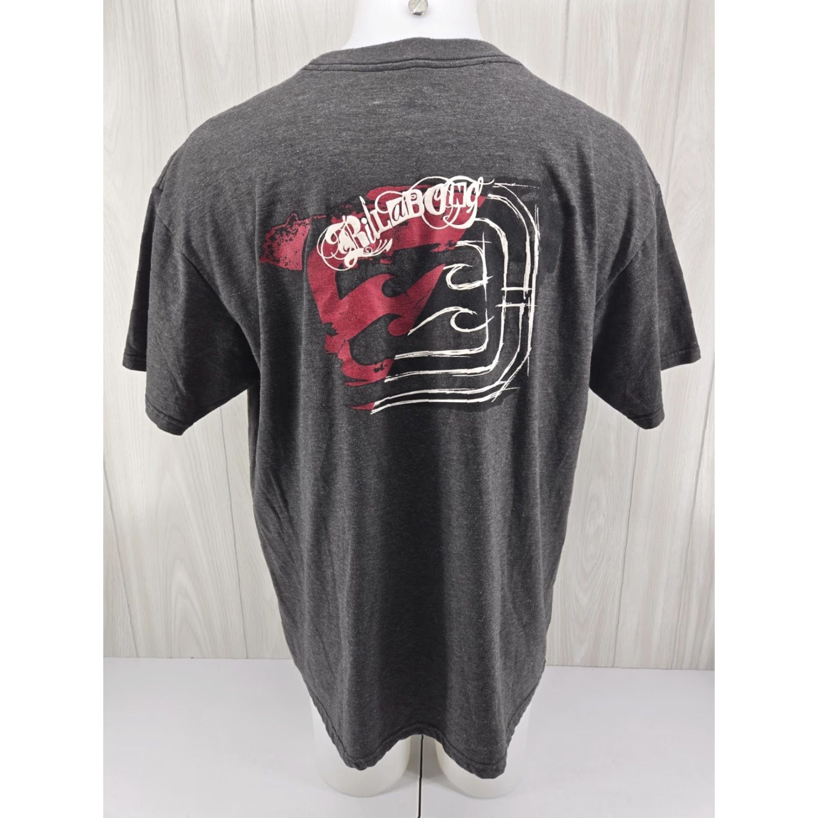 Billabong Billabong Men's XL T Shirt Graphic Logo Double Sided Gray Heather Shirt Mens XL Gray Heather Logo Double Sided Billabong T-Shirt Size US XL / EU 56 / 4 - 2 Thumbnail