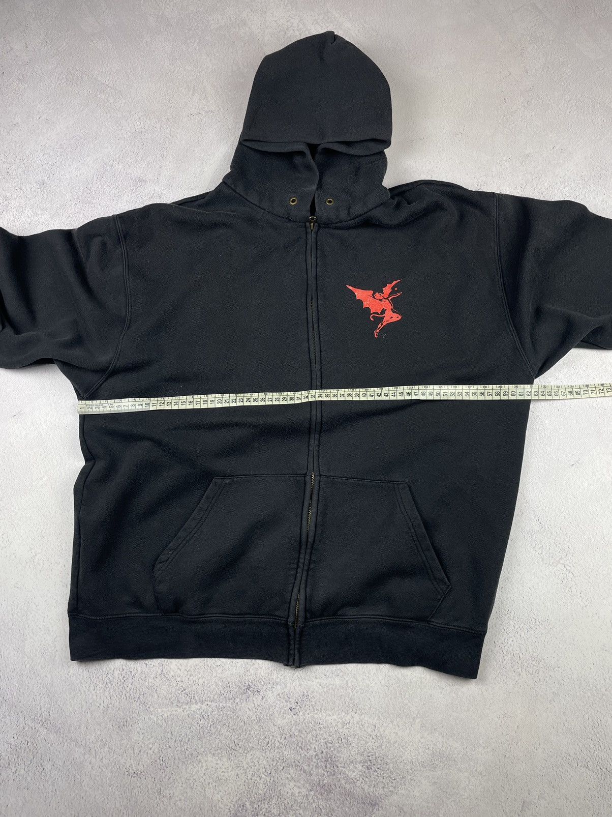 Fruit Of The Loom Heaven & Hell Vintage Y2K Zip Hoodie Black Metal Band Goth Size US XL / EU 56 / 4 - 9 Thumbnail