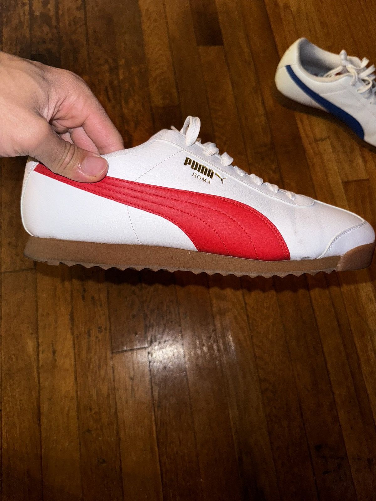 Puma Roma RWB "White/Red/Blue Mismatch" sneakers Size US 13 / EU 46 - 4 Thumbnail