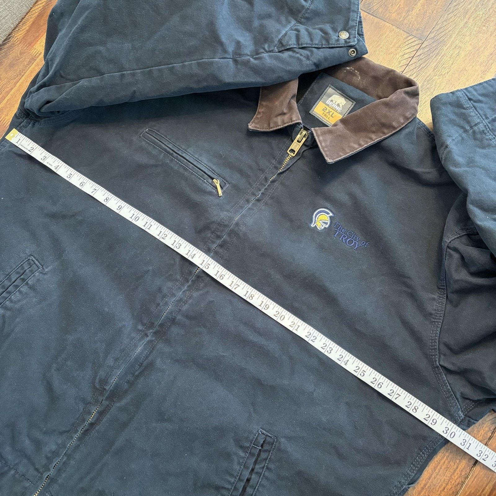 Vintage Berne Bomber Jacket Mens 2XLT Blue Canvas Fleece Lined Size US XXL / EU 58 / 5 - 10 Thumbnail
