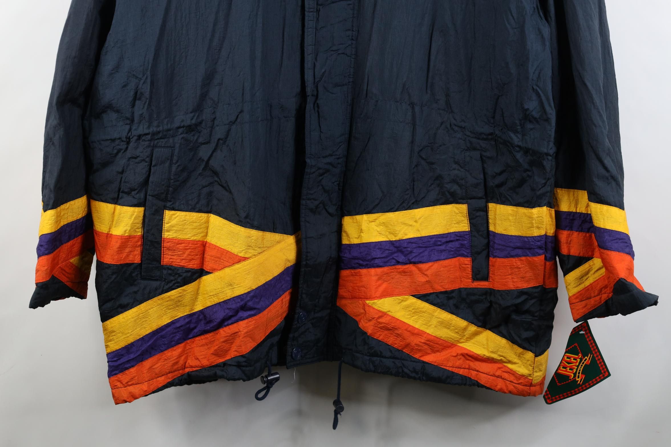Vintage Deadstock Vintage 90s Streetwear Block Hooded Parka Jacket Size US L / EU 52-54 / 3 - 3 Thumbnail